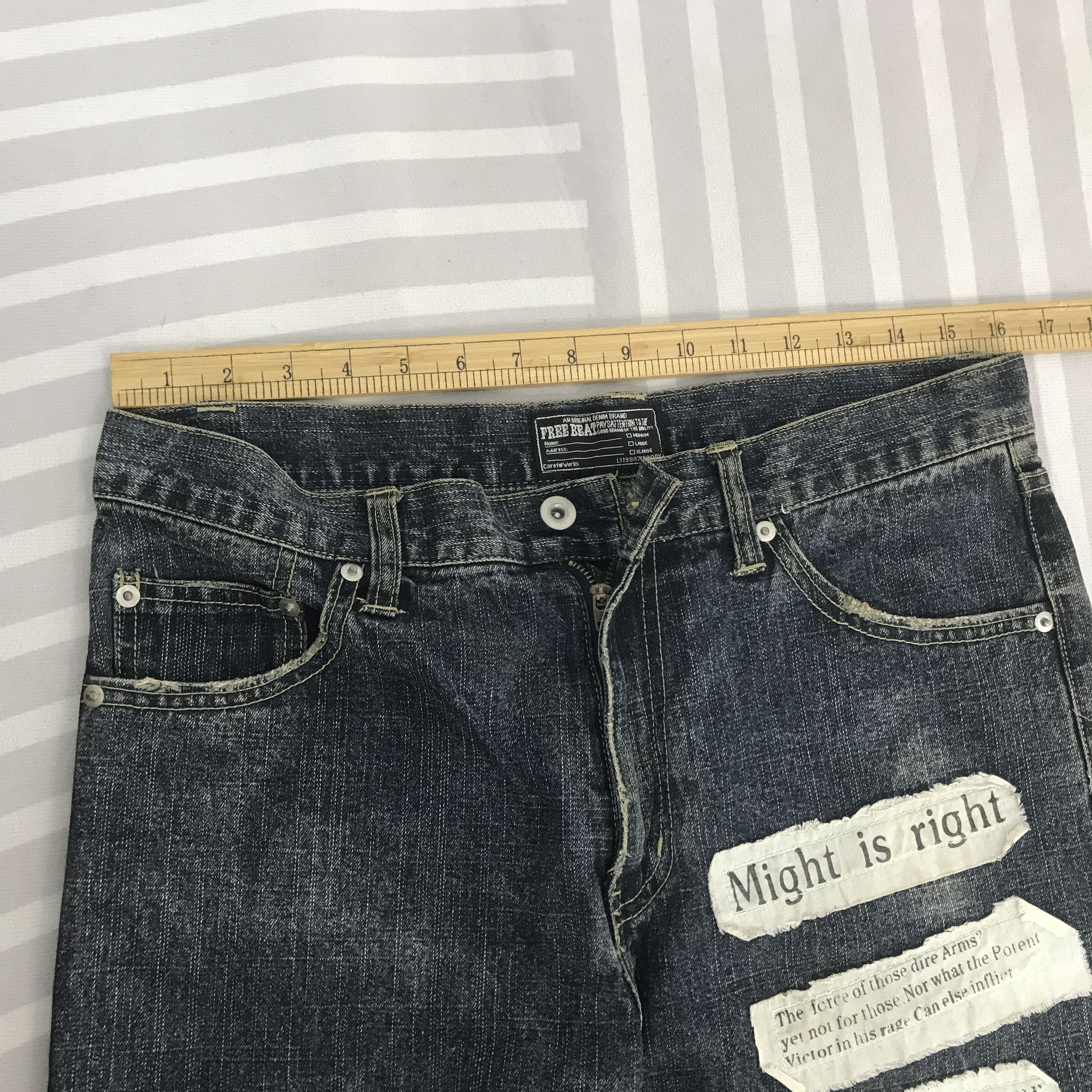 Japanese Brand Gothic style design Free Beat japan Denim pants K54B14 Size US 32 / EU 48 - 7 Thumbnail