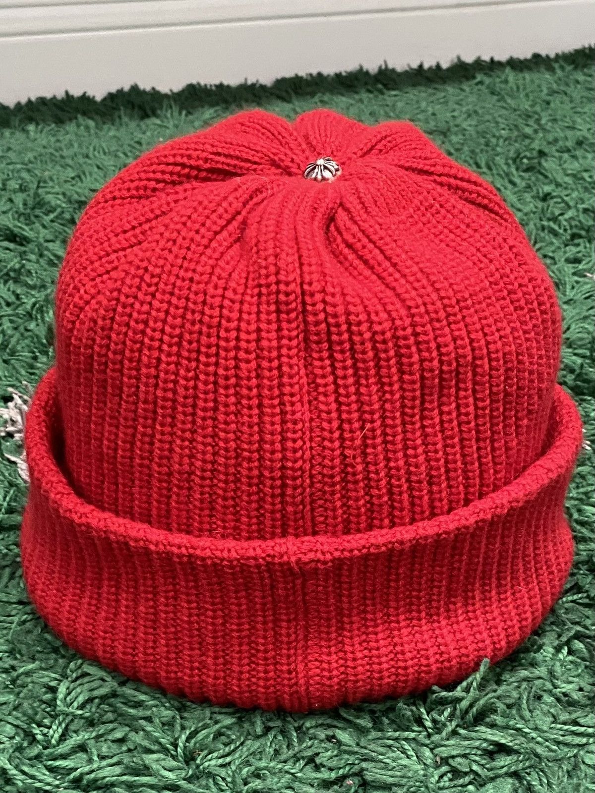Chrome Hearts Chrome Hearts Sludge Triple Star Patch Red Cashmere Beanie Size ONE SIZE - 2 Thumbnail
