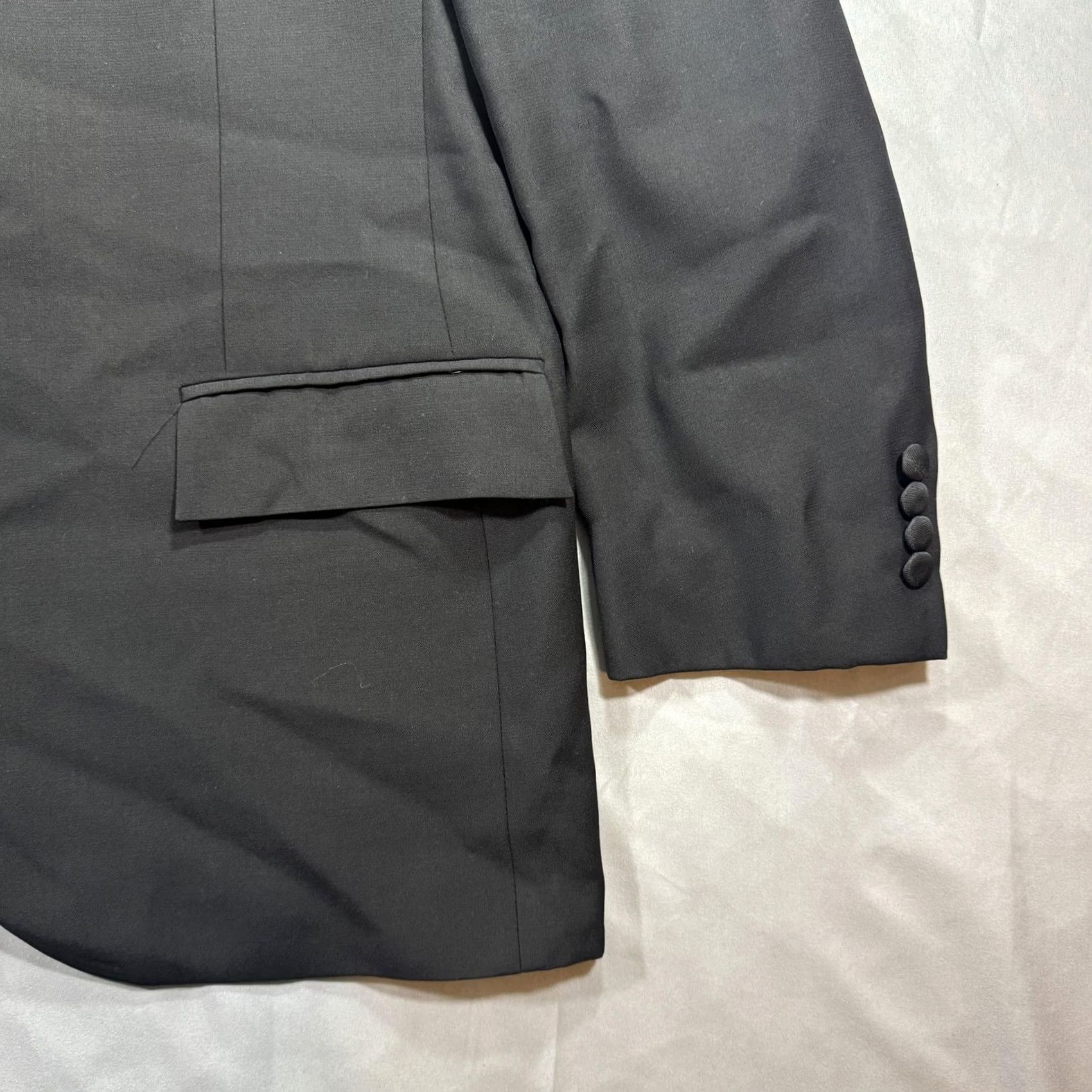 Polo Ralph Lauren Polo Ralph Lauren Tuxedo Jacket Mens 44R Black Wool One-Button Formal Made Italy Jacket/Coat Single-Breasted Notch Lapel Satin Detail Wool Blazer Size US XXL / EU 58 / 5 - 4 Thumbnail