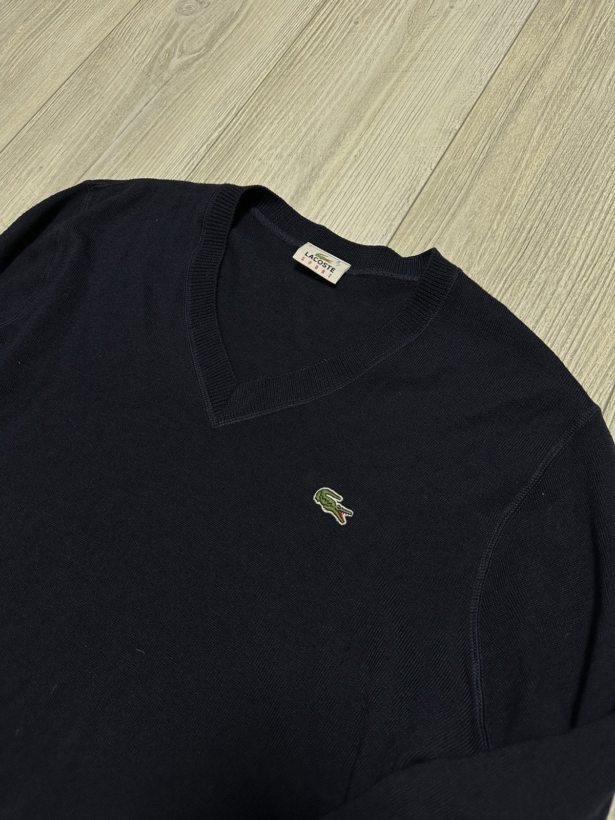 Lacoste Lacoste vintage knitwear pure wool sweater navy blue XL Size US XL / EU 56 / 4 - 2 Thumbnail