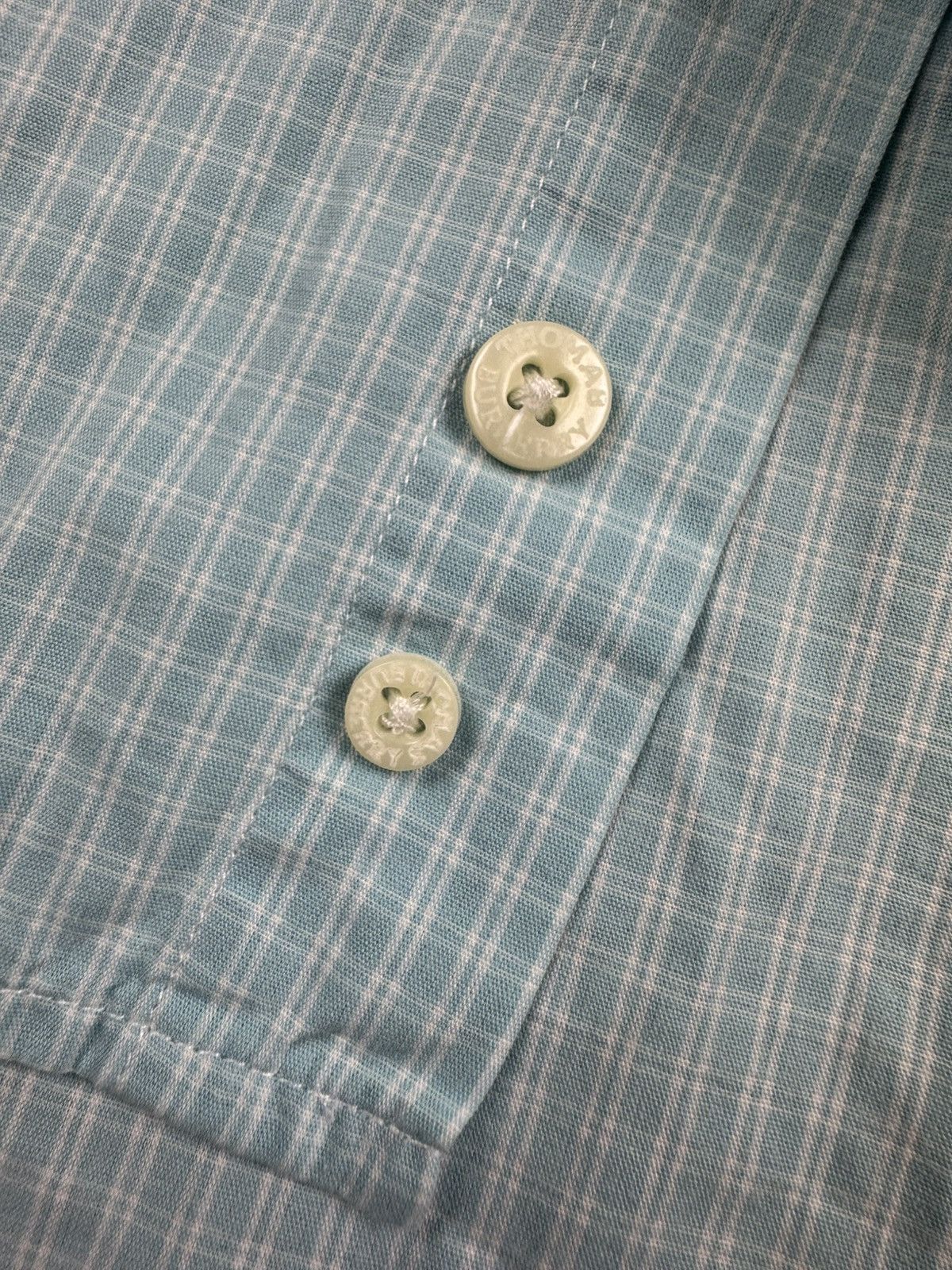 The Kooples Vintage 90s Thomas Burberry baby blue short sleeve shirt Size US M / EU 48-50 / 2 - 17 Thumbnail