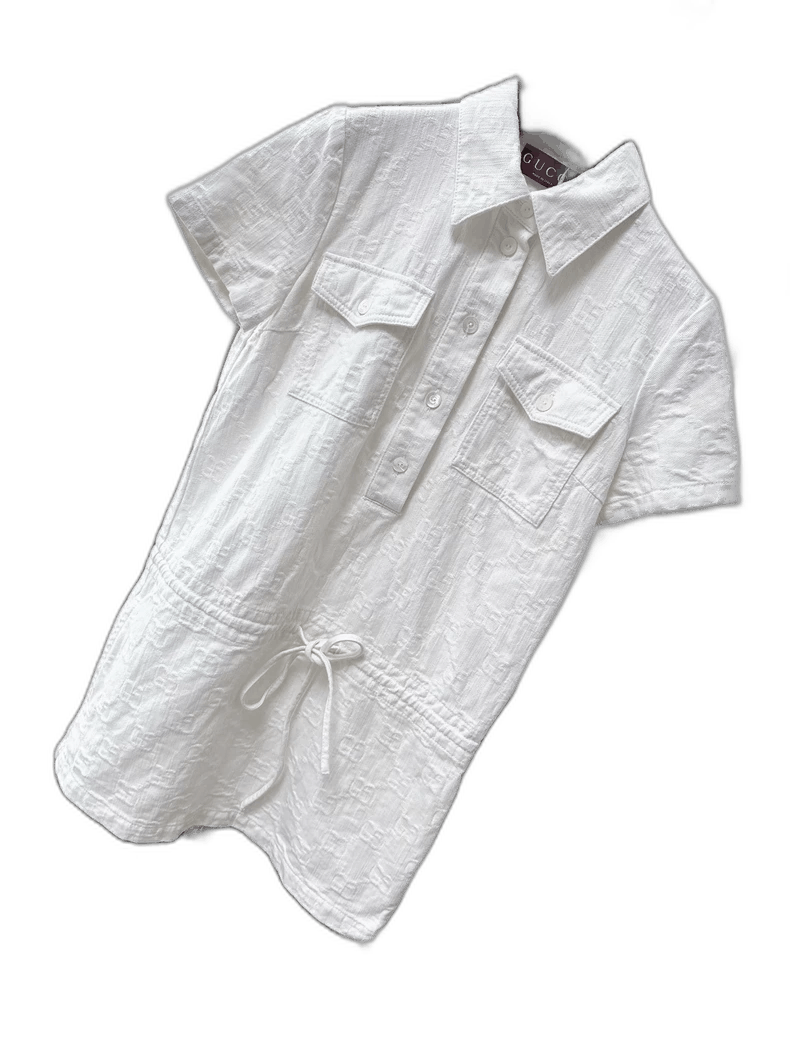 Gucci Gucci GG Logo White Denim Dress Size M / US 6-8 / IT 42-44 - 1 Thumbnail