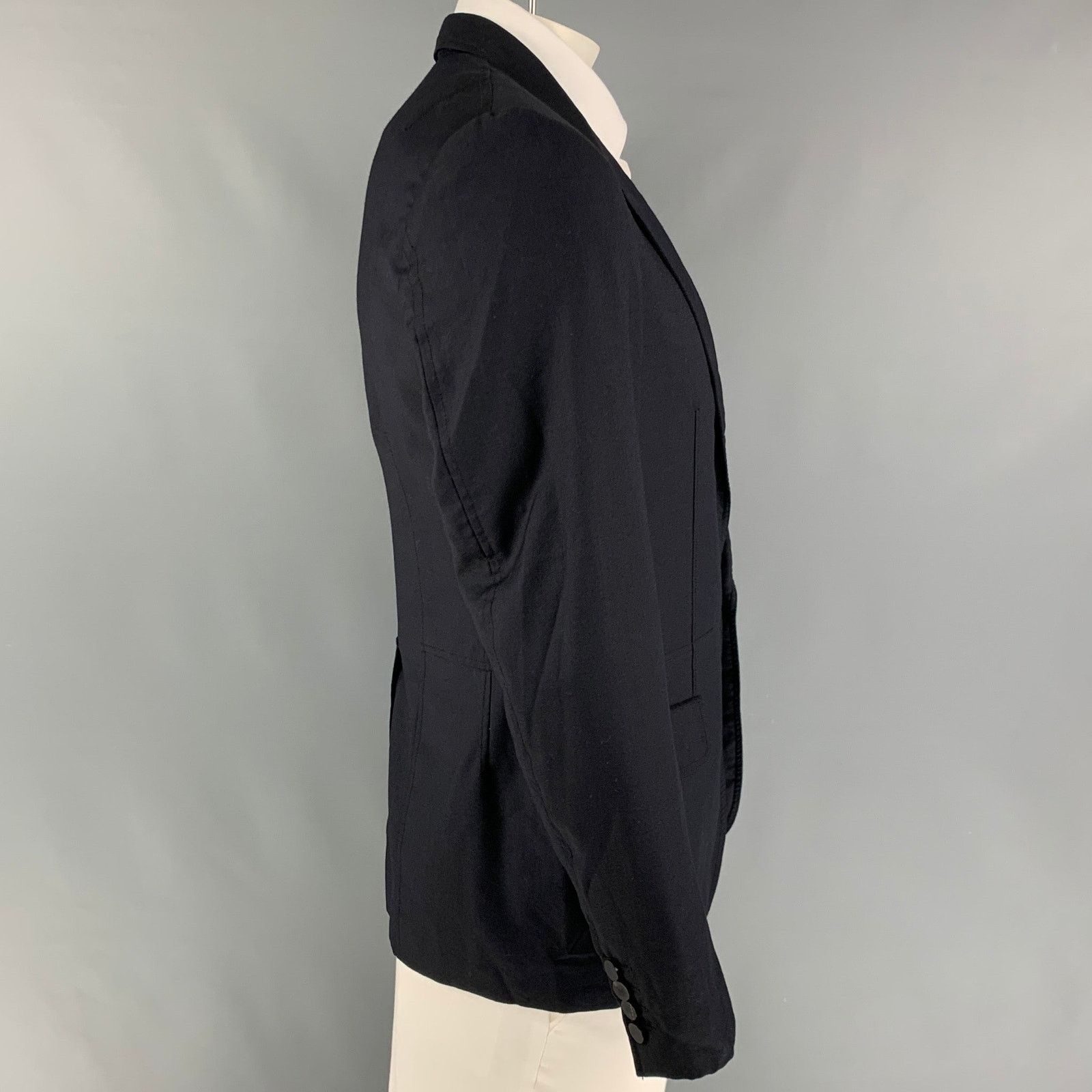 Lanvin LANVIN Size 42 Navy Cupro Notch Lapel Sport Coat Size 42R - 2 Thumbnail