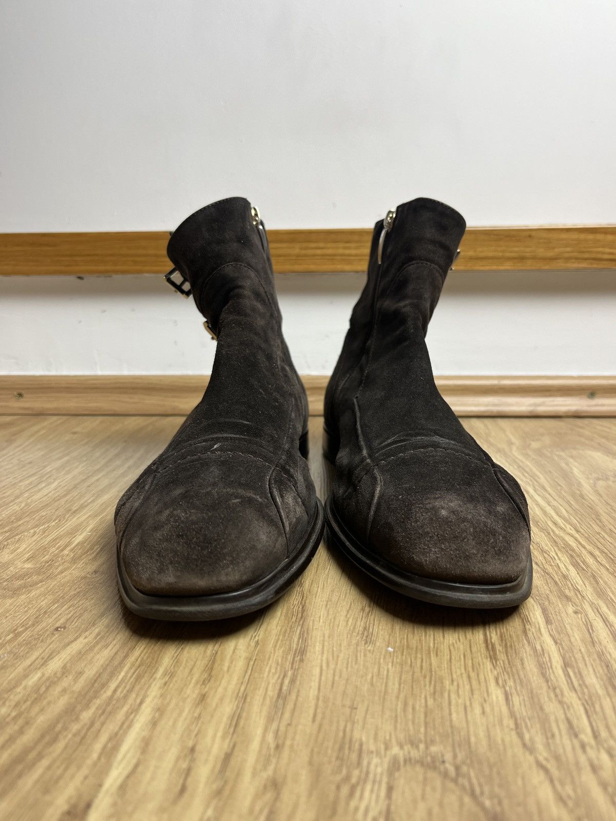 Japanese Brand Cesare Paciotti Men’s Brown Suede Strap Ankle Boots Size US 10 / EU 43 - 4 Thumbnail