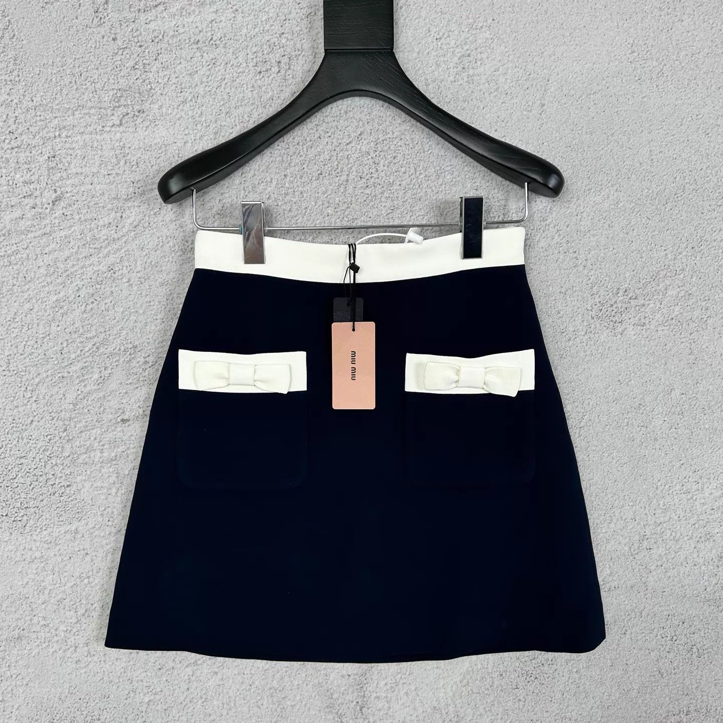 Miu Miu Miumiu Coco-Style Bow-Detail Blue Short Skirt Size 26" / US 2 / IT 38 - 1 Thumbnail