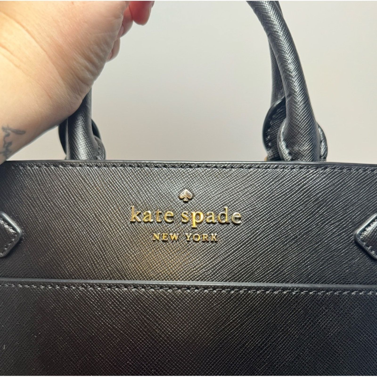 Kate Spade Kate Spade Large Staci Satchel Black Crossgrain Leather Size ONE SIZE - 11 Thumbnail