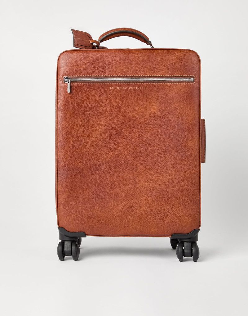 Brunello Cucinelli o1la1rc1a0326 Size: OS / Grained Calfskin Suitcase in Brown Size ONE SIZE - 1 Thumbnail