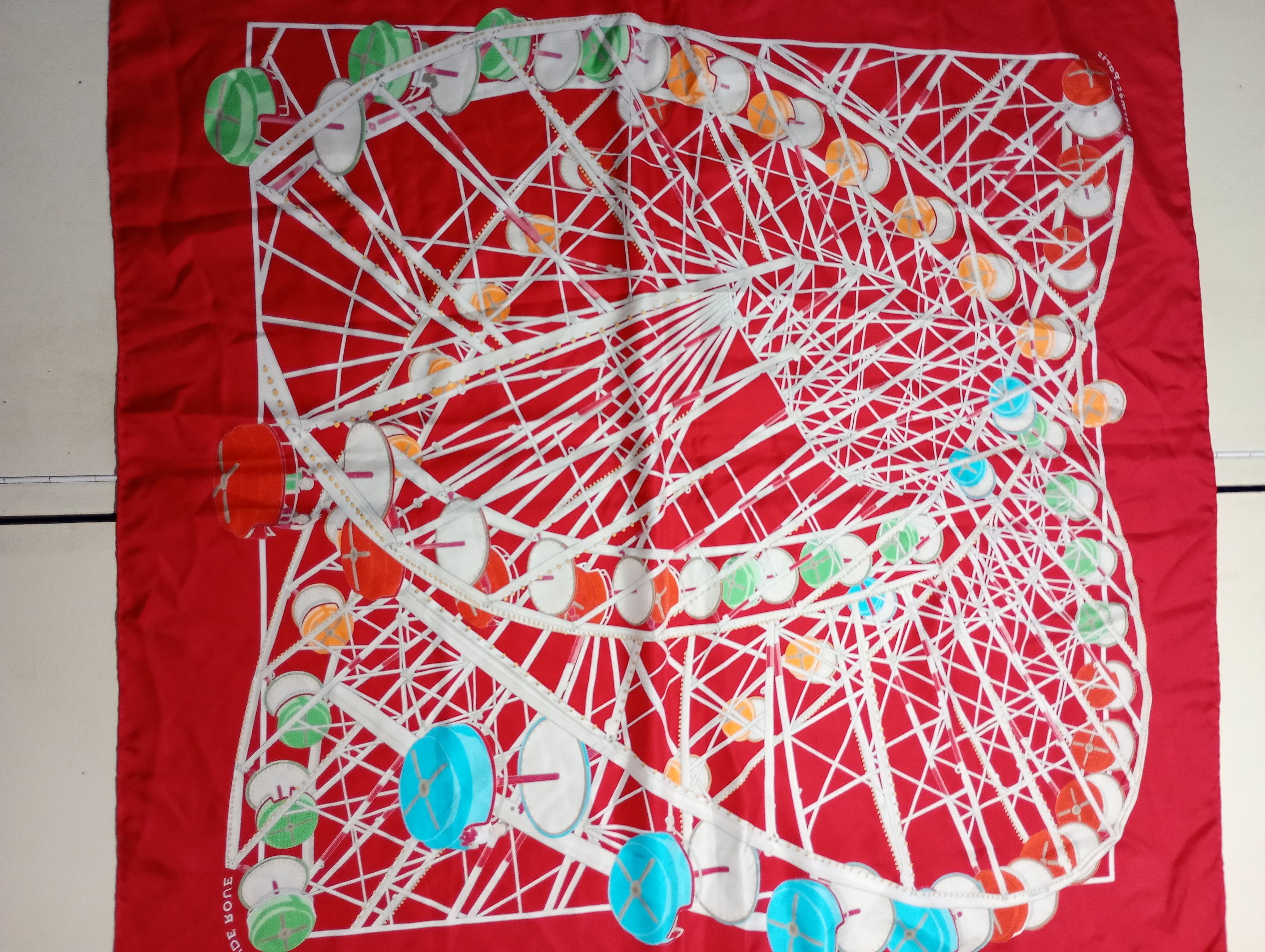 Hermes Hermès Red Grande Roue Carousel 90cm Silk Scarf Size ONE SIZE - 15 Thumbnail