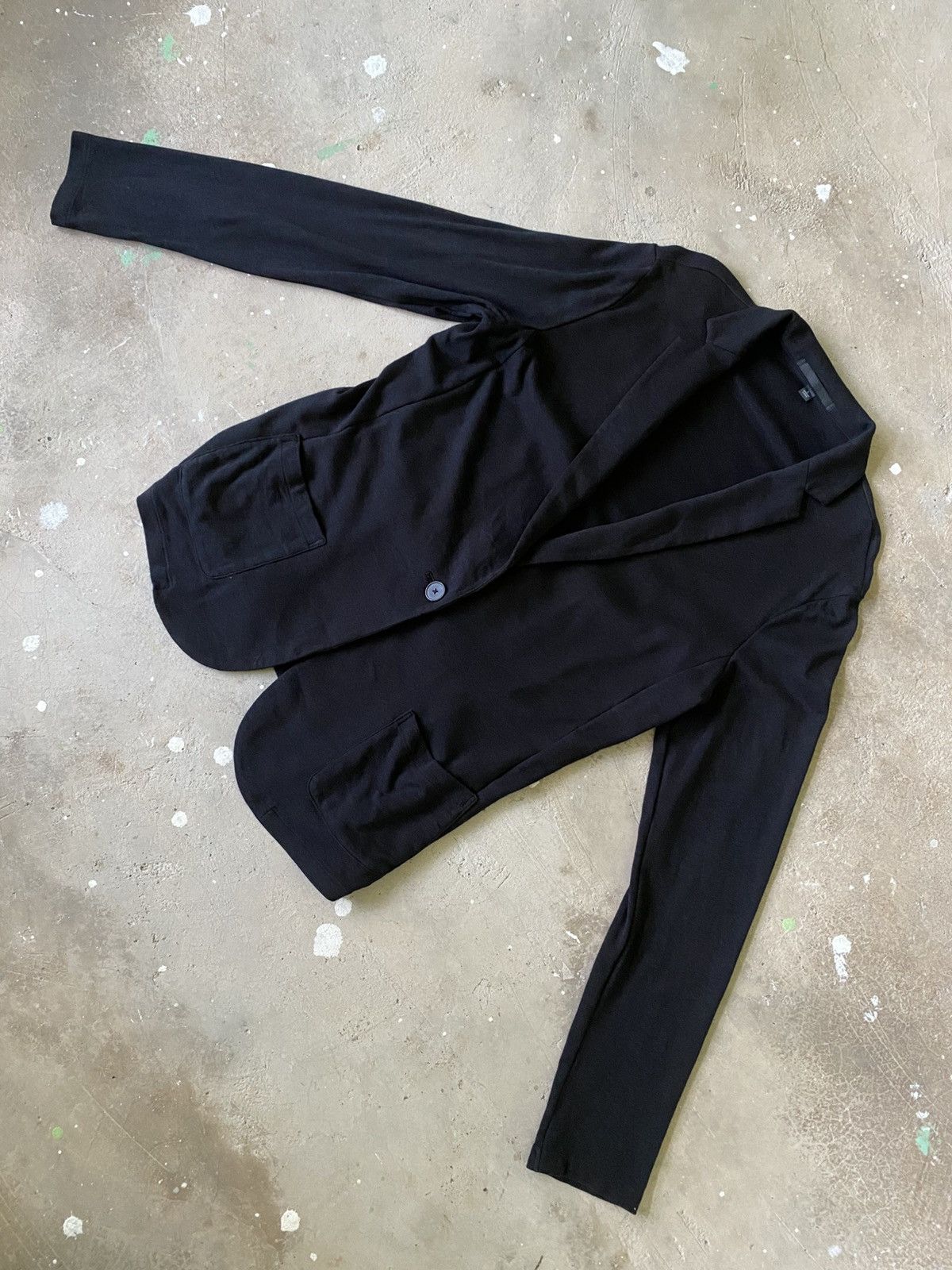 Uniqlo UNIQLO Minimal Knit Blazer Soft Tailored Black Jacket Size S / US 4 / IT 40 - 4 Thumbnail