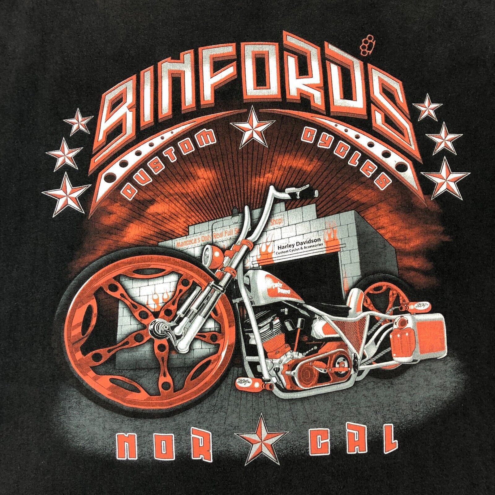 Harley Davidson × Vintage Binfords Custom Cycles Norcal Harley Davidson Tee T XXL 2XL Size US XXL / EU 58 / 5 - 2 Thumbnail