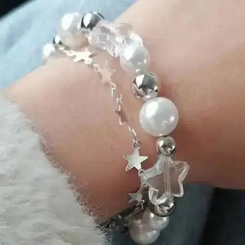 Jewelry Pearl Star Beaded Bracelet Size ONE SIZE - 2 Thumbnail