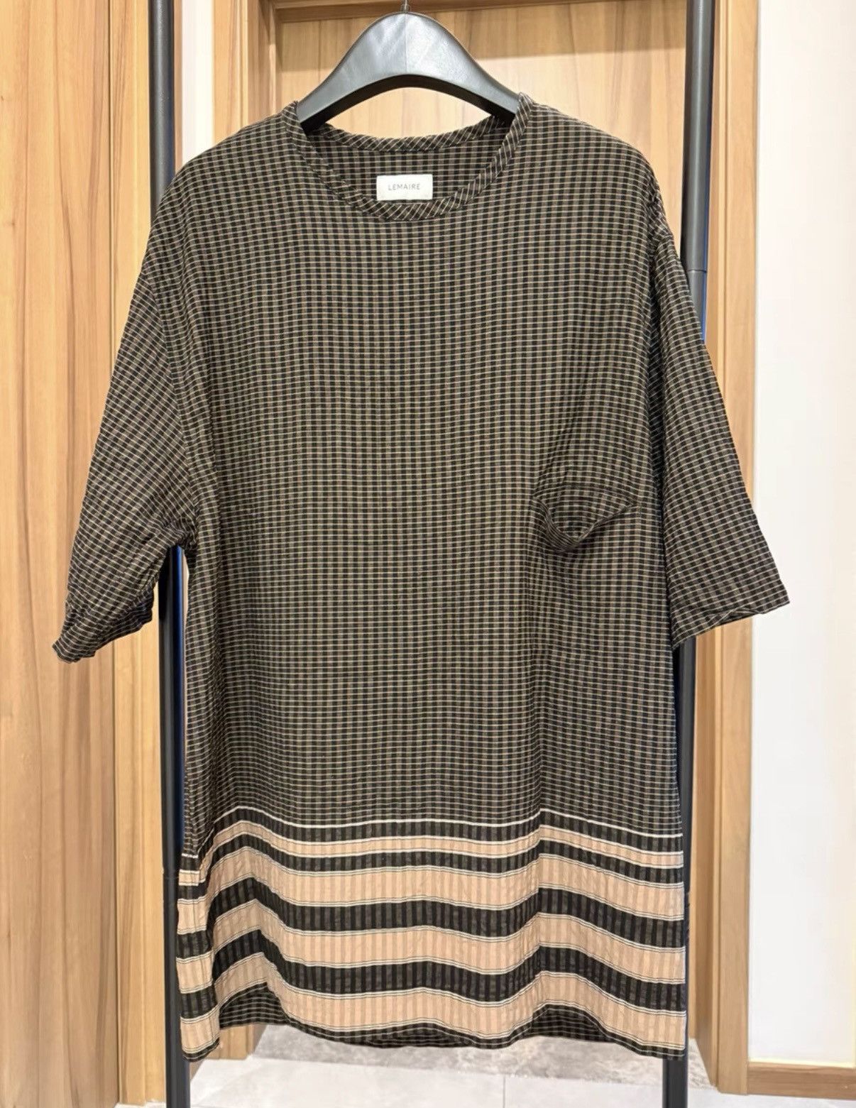 Lemaire Lemaire 19SS Checkered Patchwork Short-Sleeve Top Size US M / EU 48-50 / 2 - 1 Thumbnail