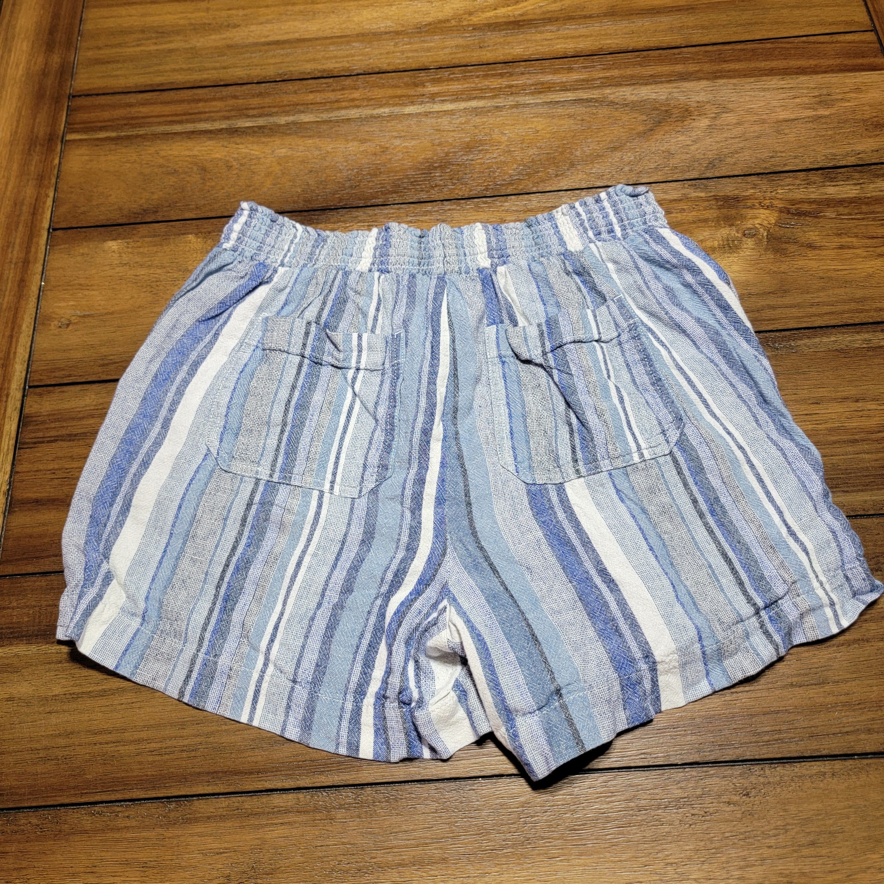 Other Briggs Blue Linen Shorts w/ Draw Strings - Size Medium Size 28" / US 6 / IT 42 - 3 Thumbnail