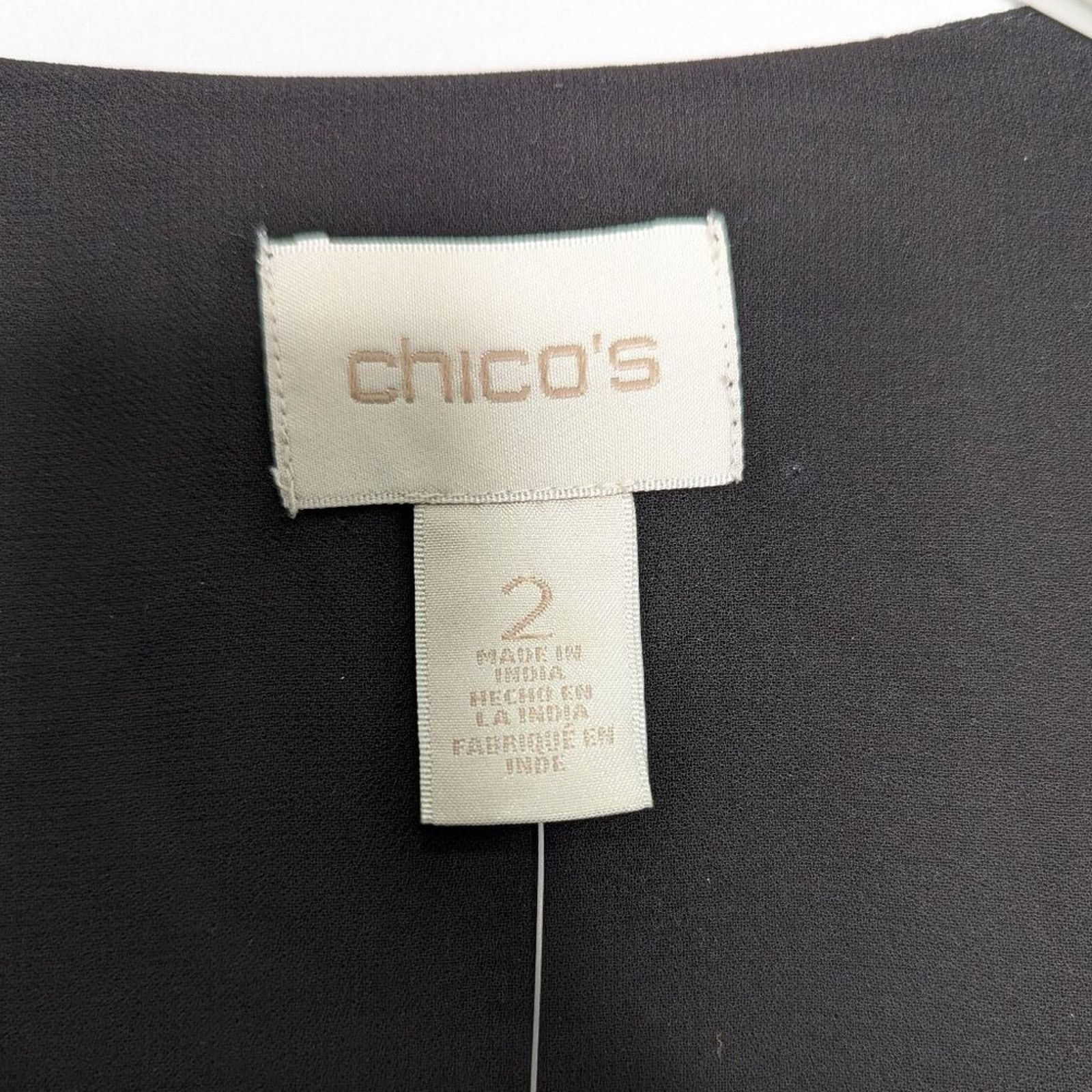 Chicos Chico's Black Long Sleeve Beaded Bomber Jacket Full Zip NWT Size L / US 10 / IT 46 - 3 Thumbnail