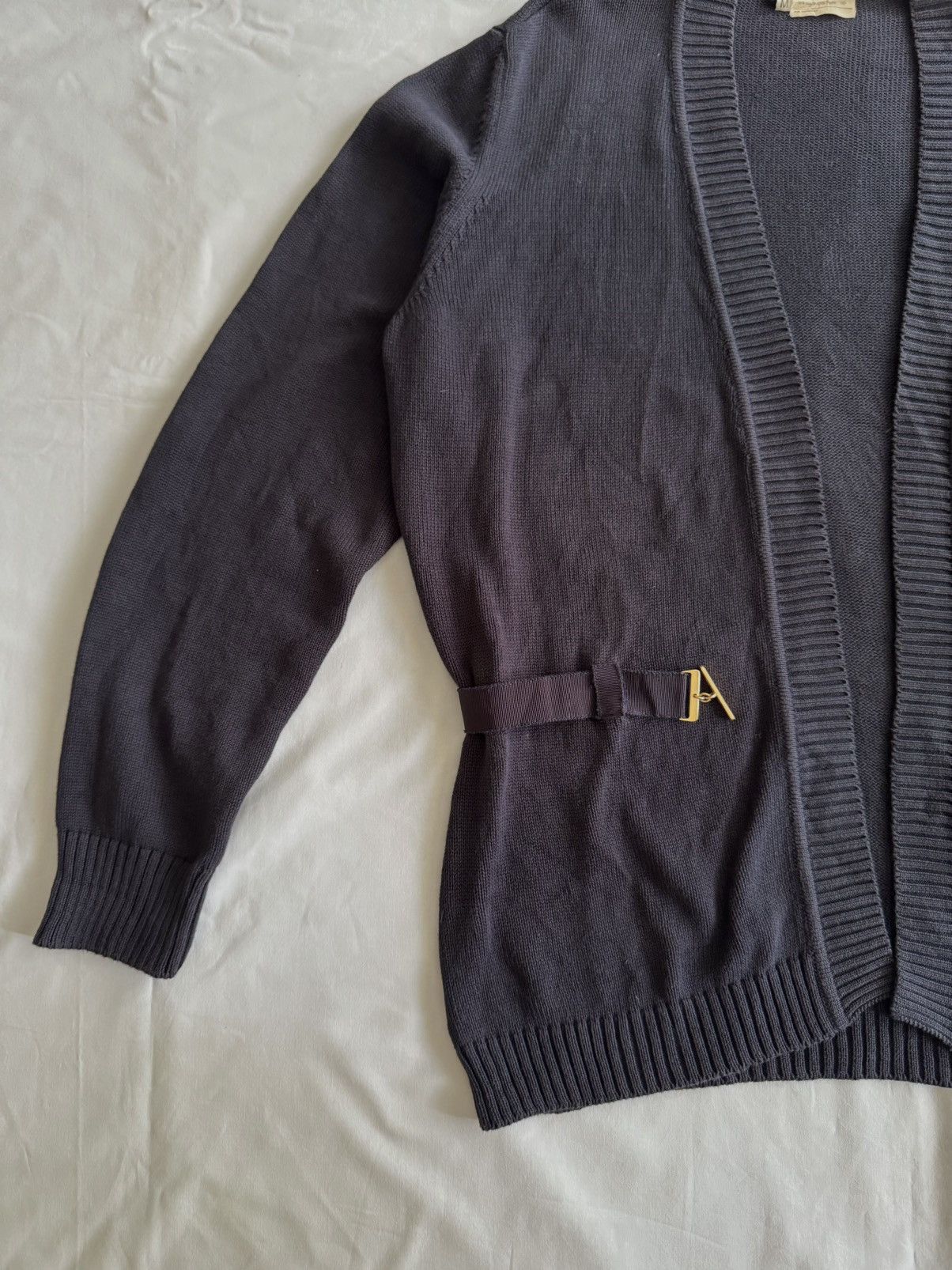 Salvatore Ferragamo Vintage🔥Salvatore Ferragamo Black Cardigan With Buckle Size S / US 4 / IT 40 - 3 Thumbnail