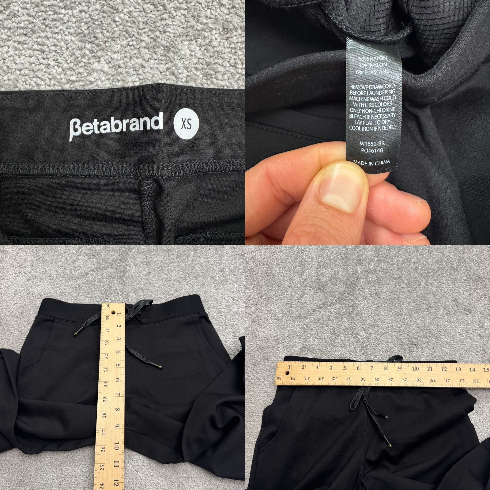 Vintage VINTAGE Betabrand All Day Chelsea Jogger Pants Womens XS Black Casual Stretch Tapered Knit Drawstring 2010s Womens Size 26" / US 2 / IT 38 - 8 Thumbnail