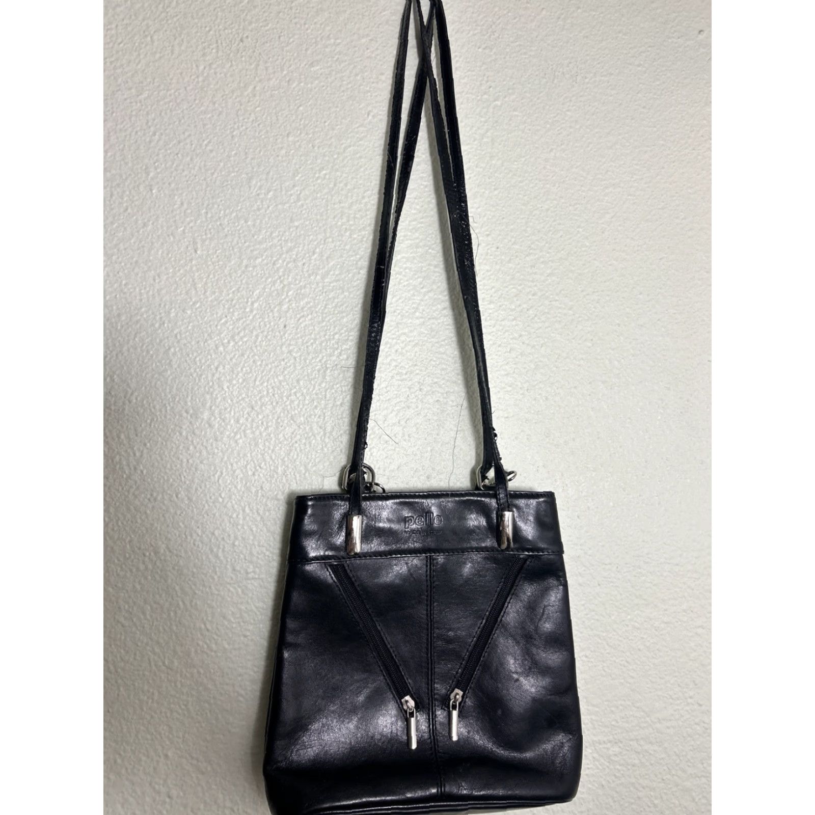 Vintage VINTAGE Pelle Leather Mini Backpack Purse Black Womens 9x9x3 Italy Flaws Size ONE SIZE - 4 Thumbnail