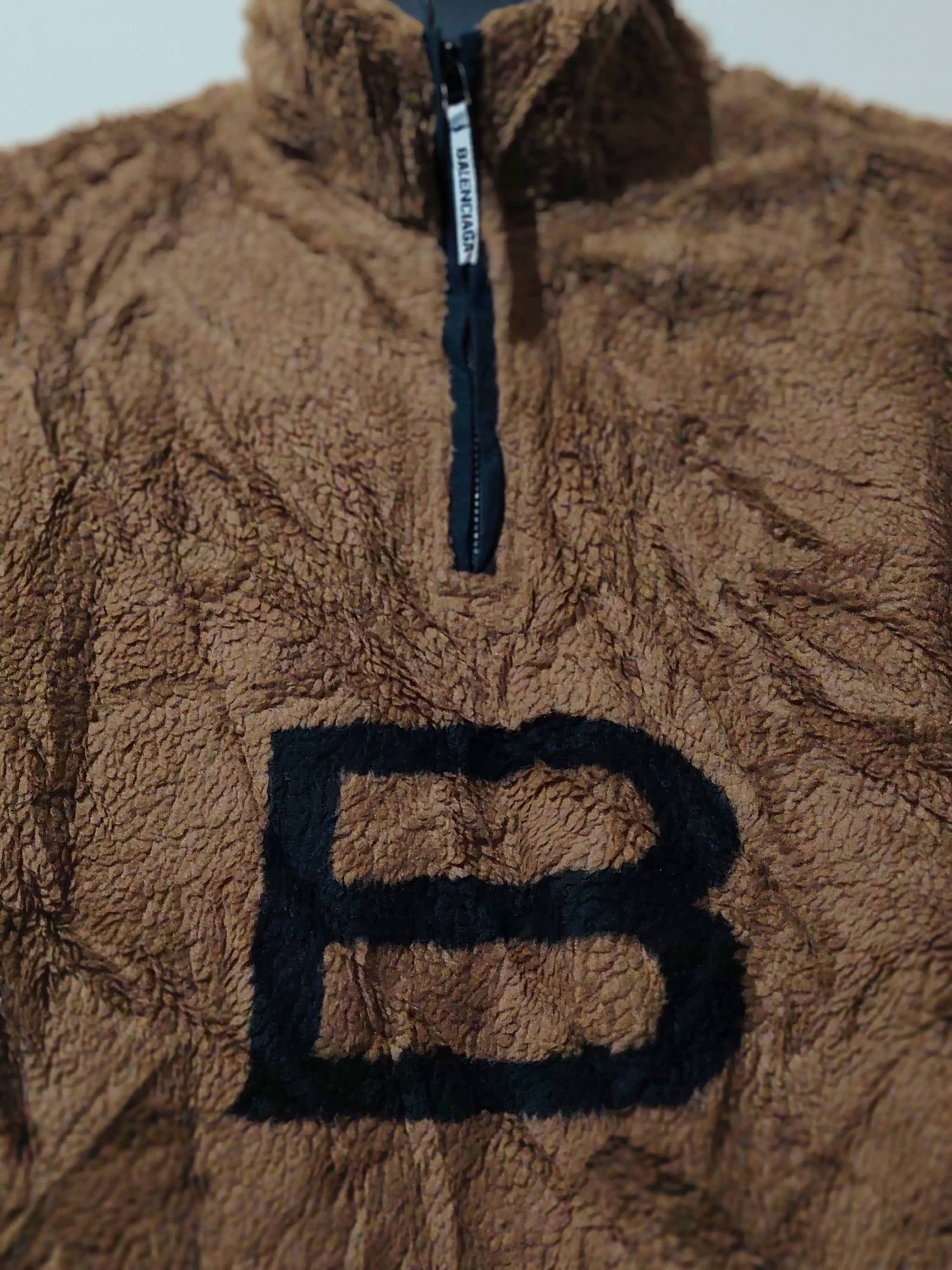 Balenciaga Balenciaga Og Logo Fleece Half Zipper Jacket Very Rare Size US L / EU 52-54 / 3 - 4 Thumbnail