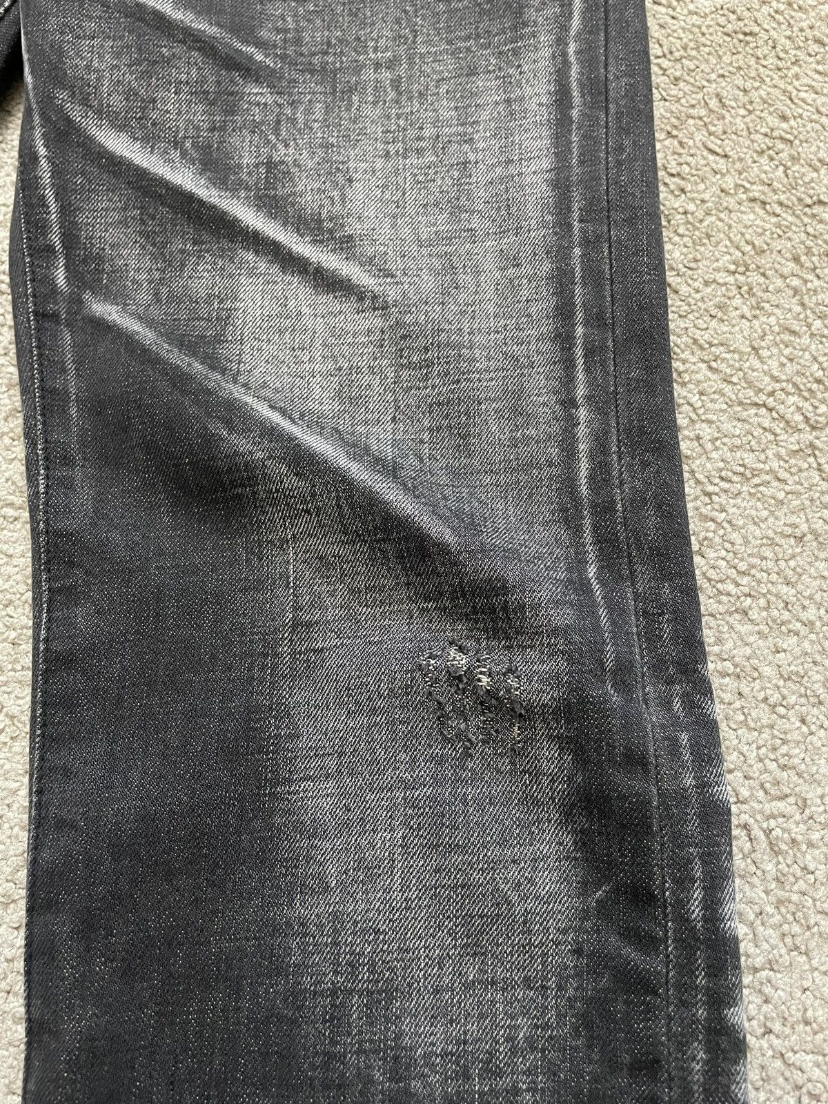 Dior × Hedi Slimane SS03 Dior Homme "Follow Me" Runway Clawmark Denim Jeans Size US 28 / EU 44 - 3 Thumbnail