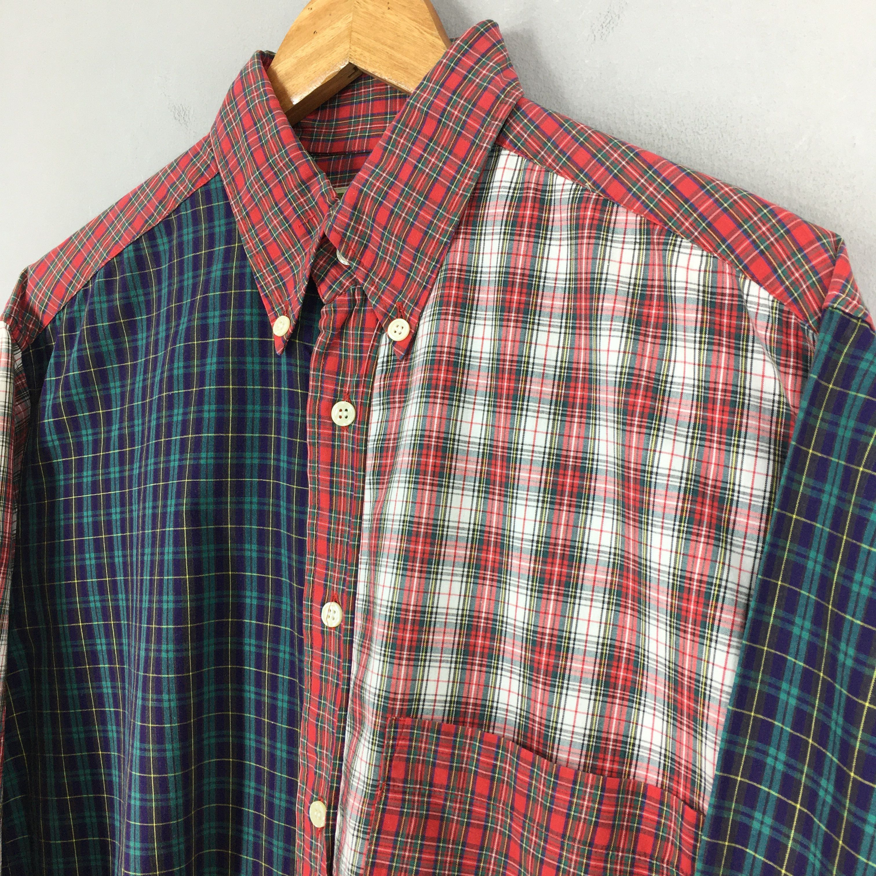 Flannel × L'Homme Rouge × Vintage Vintage Rebuild Flannel Checkered Tartan Shirt Medium Size US M / EU 48-50 / 2 - 3 Thumbnail