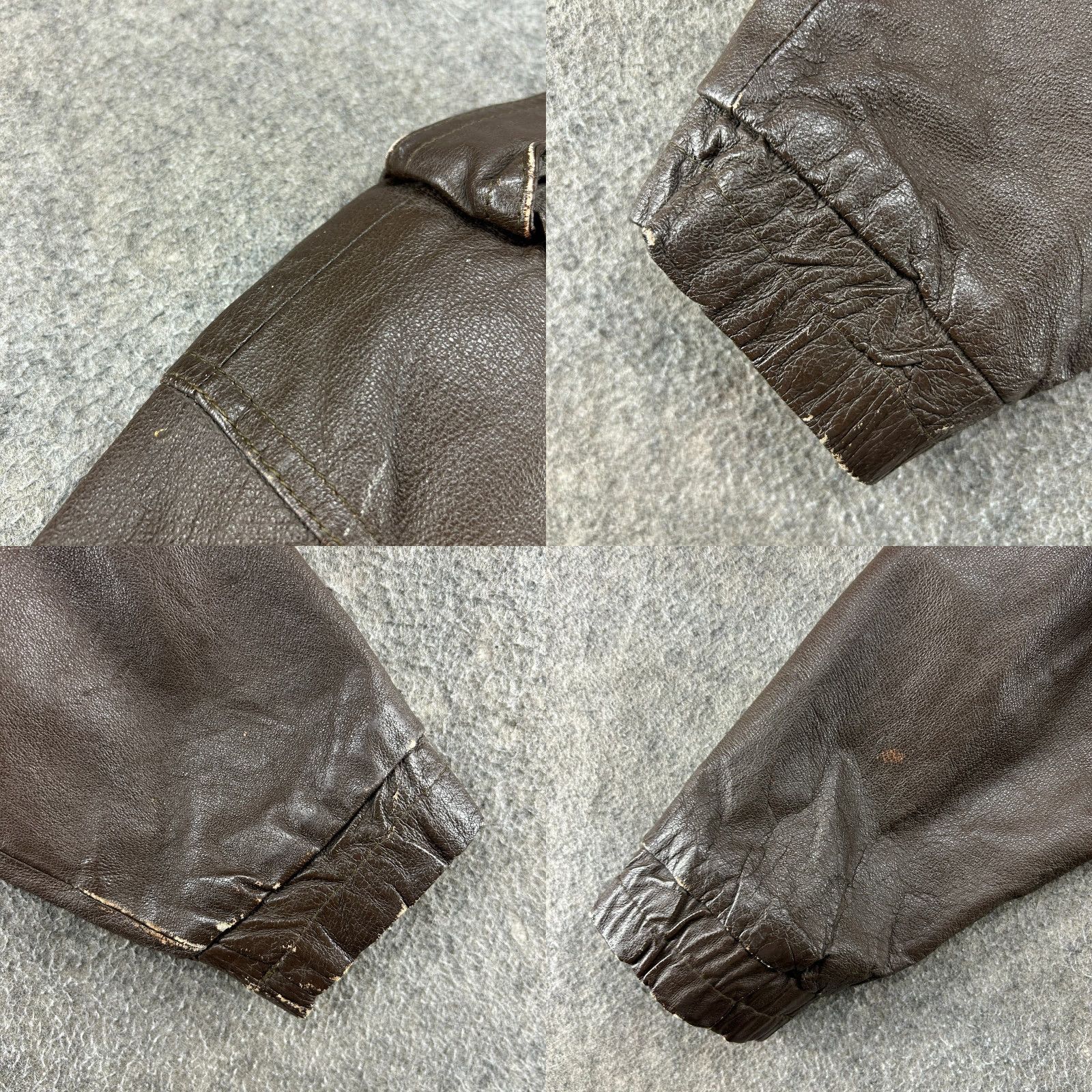 Vintage VINTAGE Leather Jacket Men 36 Bomber Jacket 90s Brown Full Zip Stand-Up Collar Real Leather Mad Max Style Size US XXS / EU 40 - 8 Thumbnail