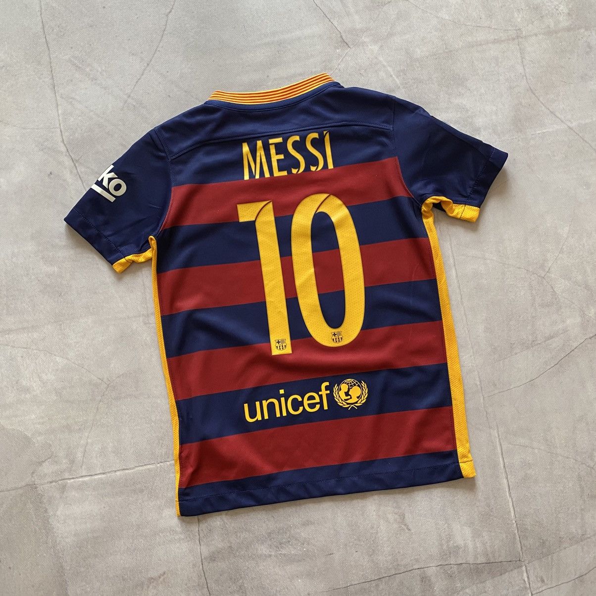 Nike Barcelona 2015 Messi 10 Kids Champions UEFA Jersey Tee