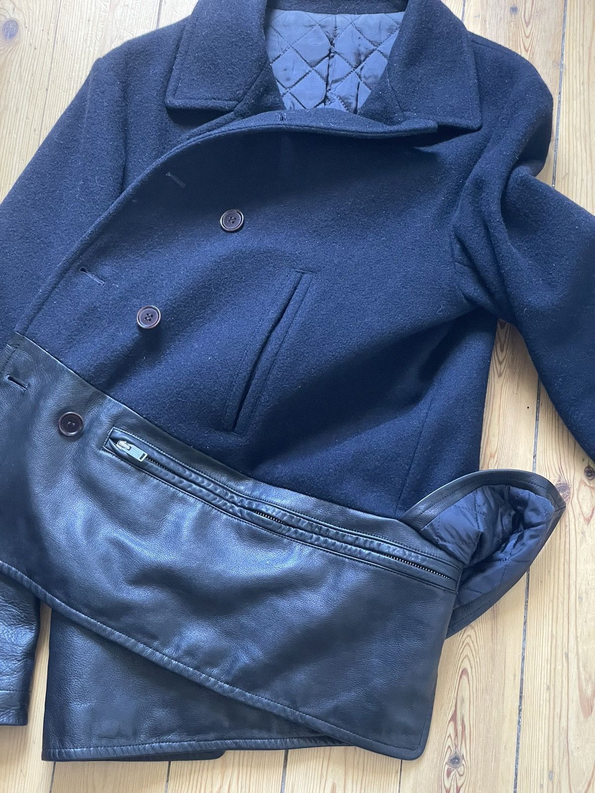 Undercover Undercoverism Hybrid Leather Pea coat Undercover F/W 11 Size US M / EU 48-50 / 2 - 3 Thumbnail