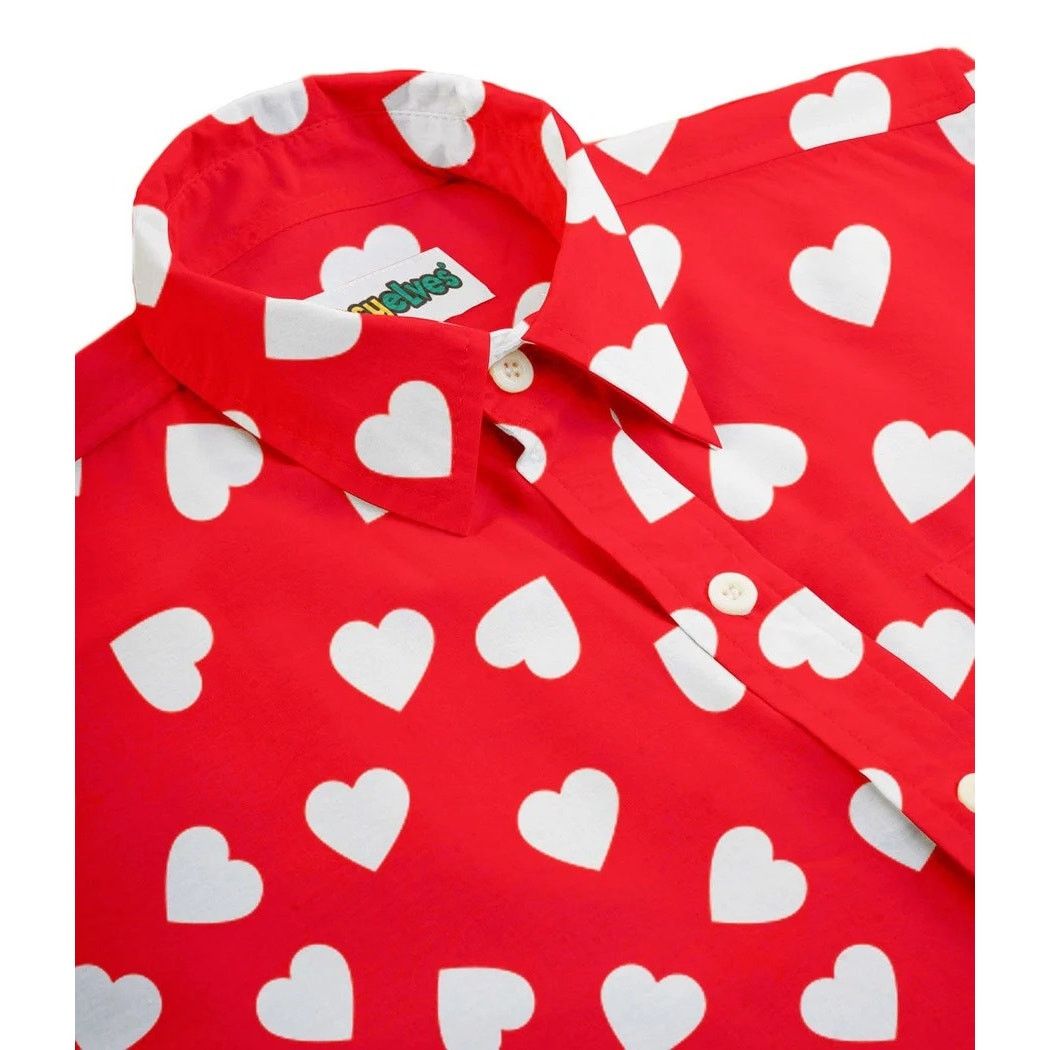 The Unbranded Brand Tipsyelves Men’s Heartbeat Button Down Shirt Size Large Size US L / EU 52-54 / 3 - 4 Thumbnail