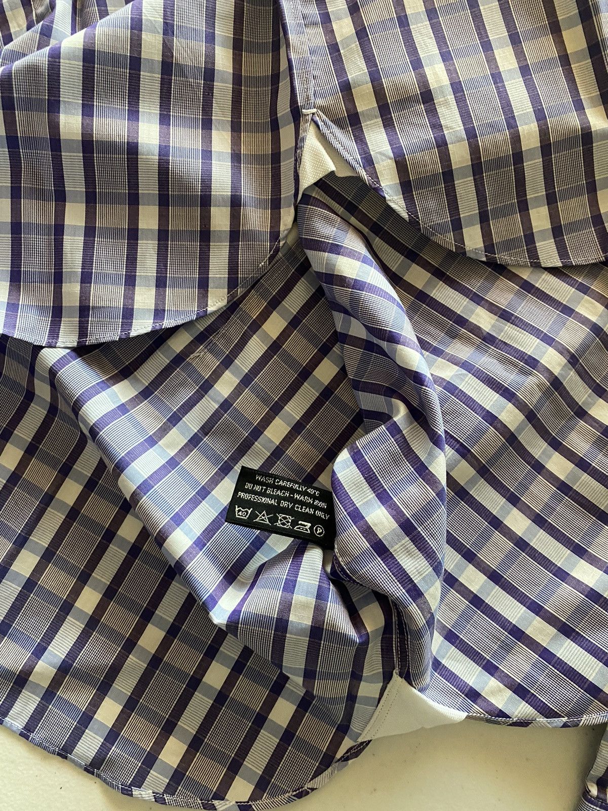 Tom Ford Tom Ford blue purple check shirt 16.5 42e NEW Size US L / EU 52-54 / 3 - 8 Thumbnail