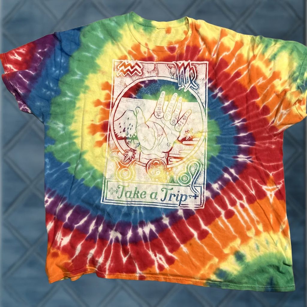 Reason Reason T-Shirt Men XXL Crew Neck Short Sleeve Multicolor Spiral Tie Dye 100% Cotton TAKE A TRIP Awesome designer vibes Size US XXL / EU 58 / 5 - 1 Thumbnail