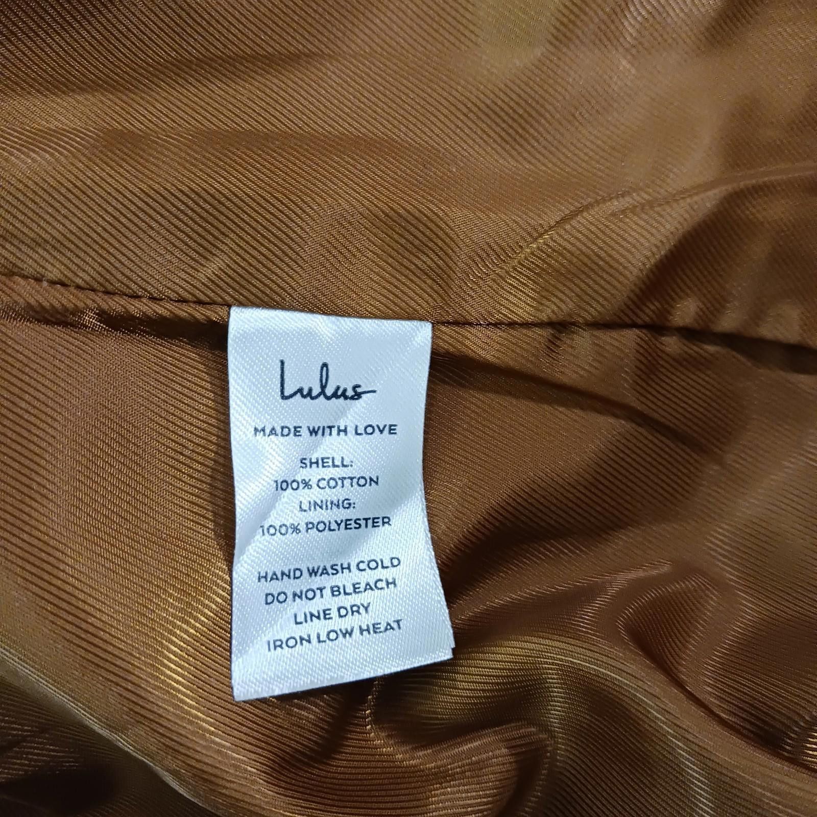 Lulus Lulus JKT1133 Women's Brown Cotton Full Zip Belted Jacket M Size M / US 6-8 / IT 42-44 - 5 Thumbnail