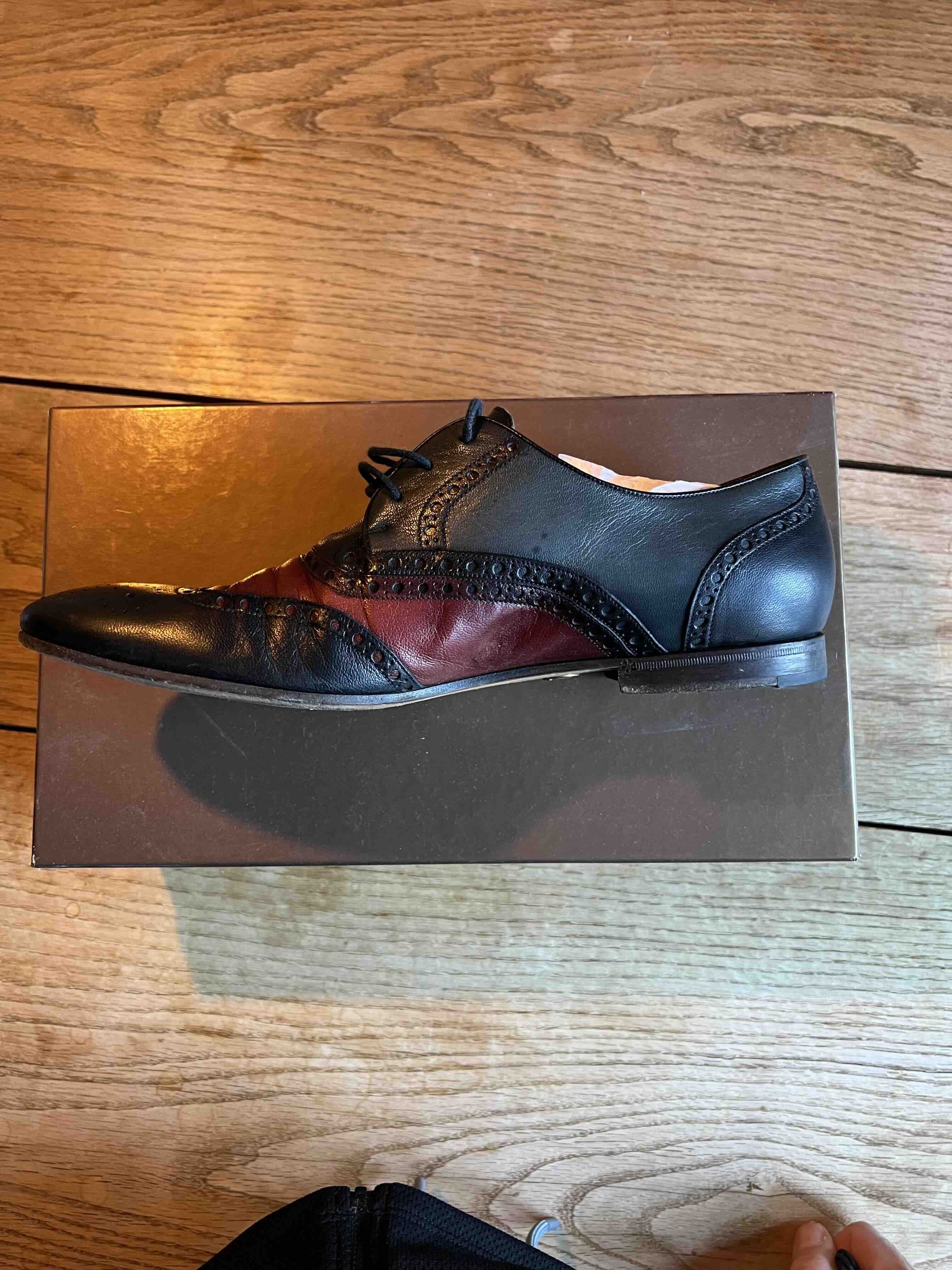Gucci GUCCI “Quentin” Lace-Up Shoes – Leather – Black/Russet Size US 10 / EU 43 - 4 Thumbnail