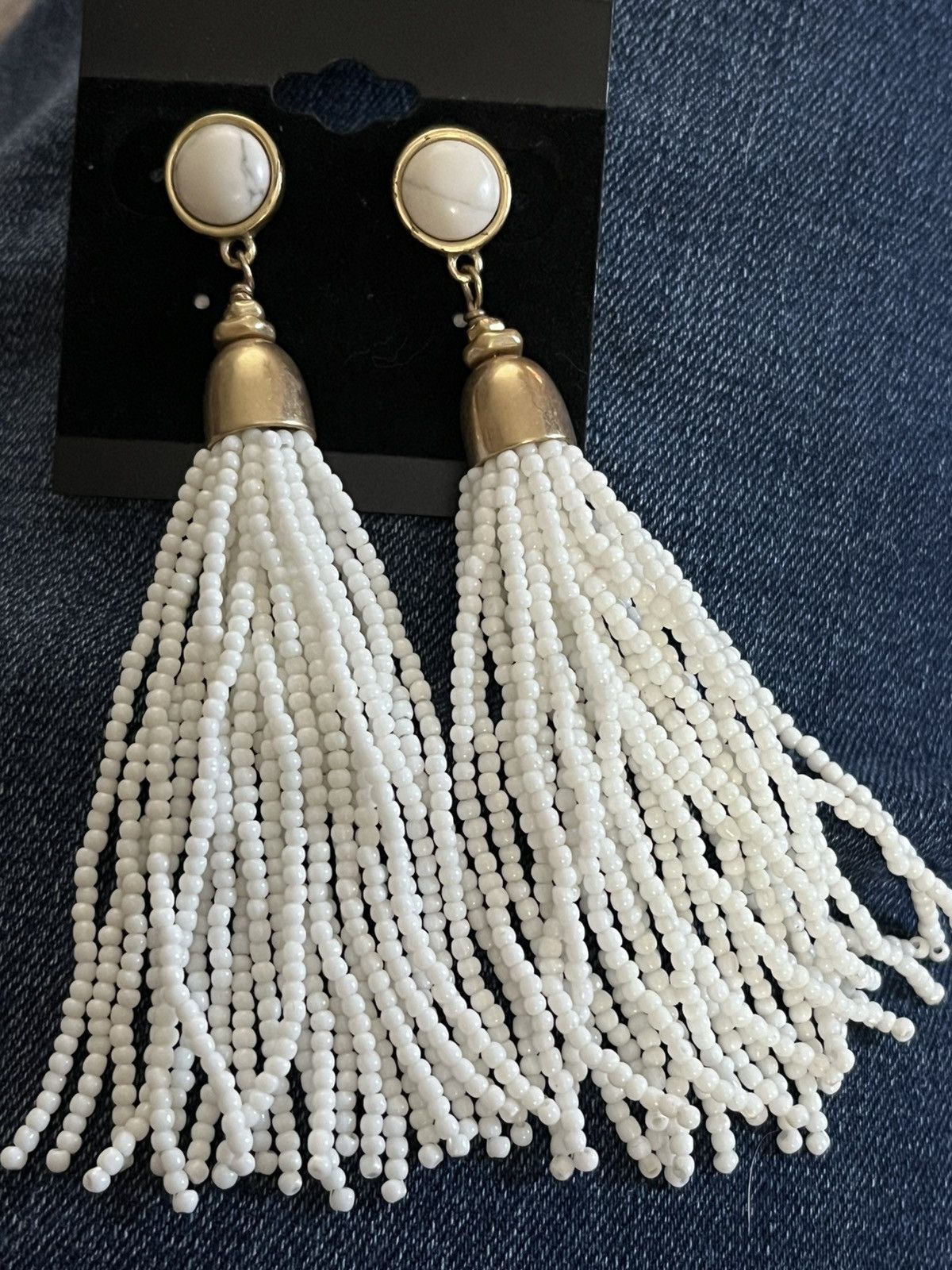 Other Stella & Dot Beaded Tassel earrings with howlite bohemian Size ONE SIZE - 1 Thumbnail