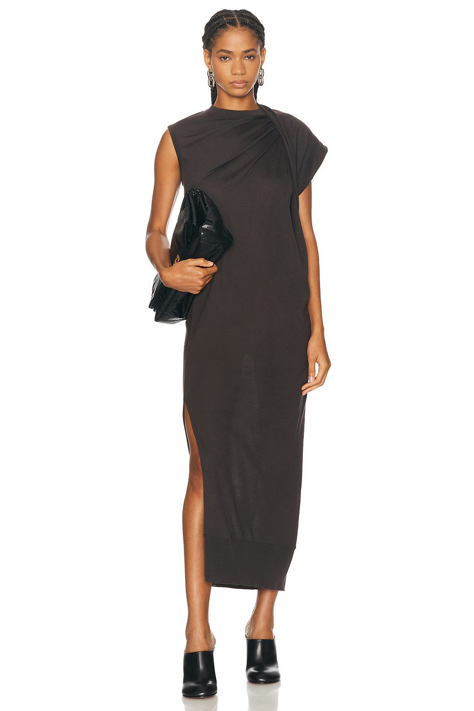 Rick Owens o1y0126 Maxi Dress in Chocolate Brown Size M / US 6-8 / IT 42-44 - 1 Thumbnail