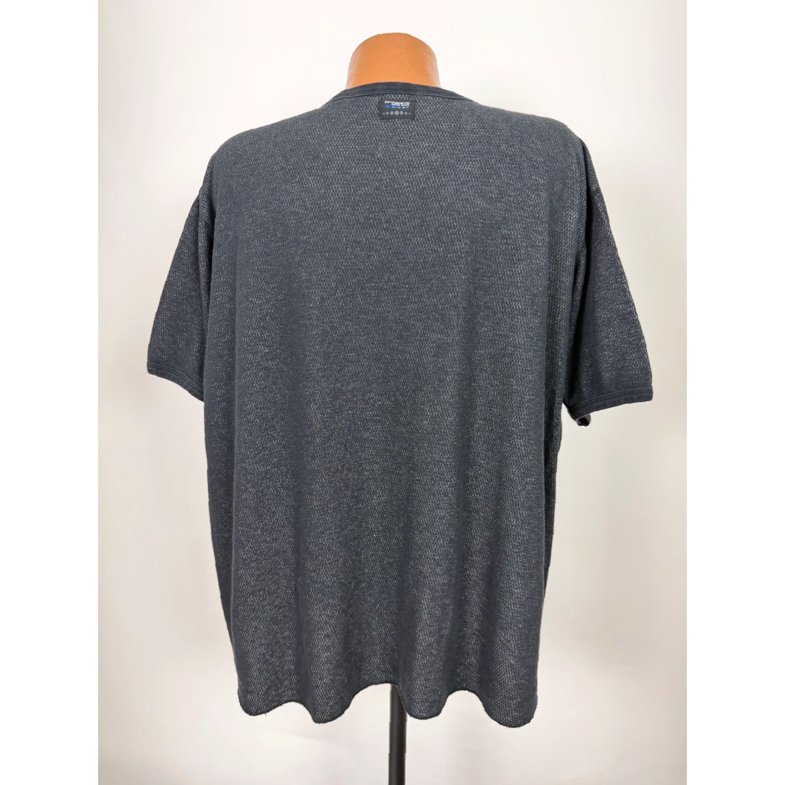 Vintage VINTAGE Prospirit 4XL Waffle-Knit Shirt Men Black Short Sleeve Thermal 90s Boxy Stretchy T-Shirt Size US XXL / EU 58 / 5 - 7 Thumbnail