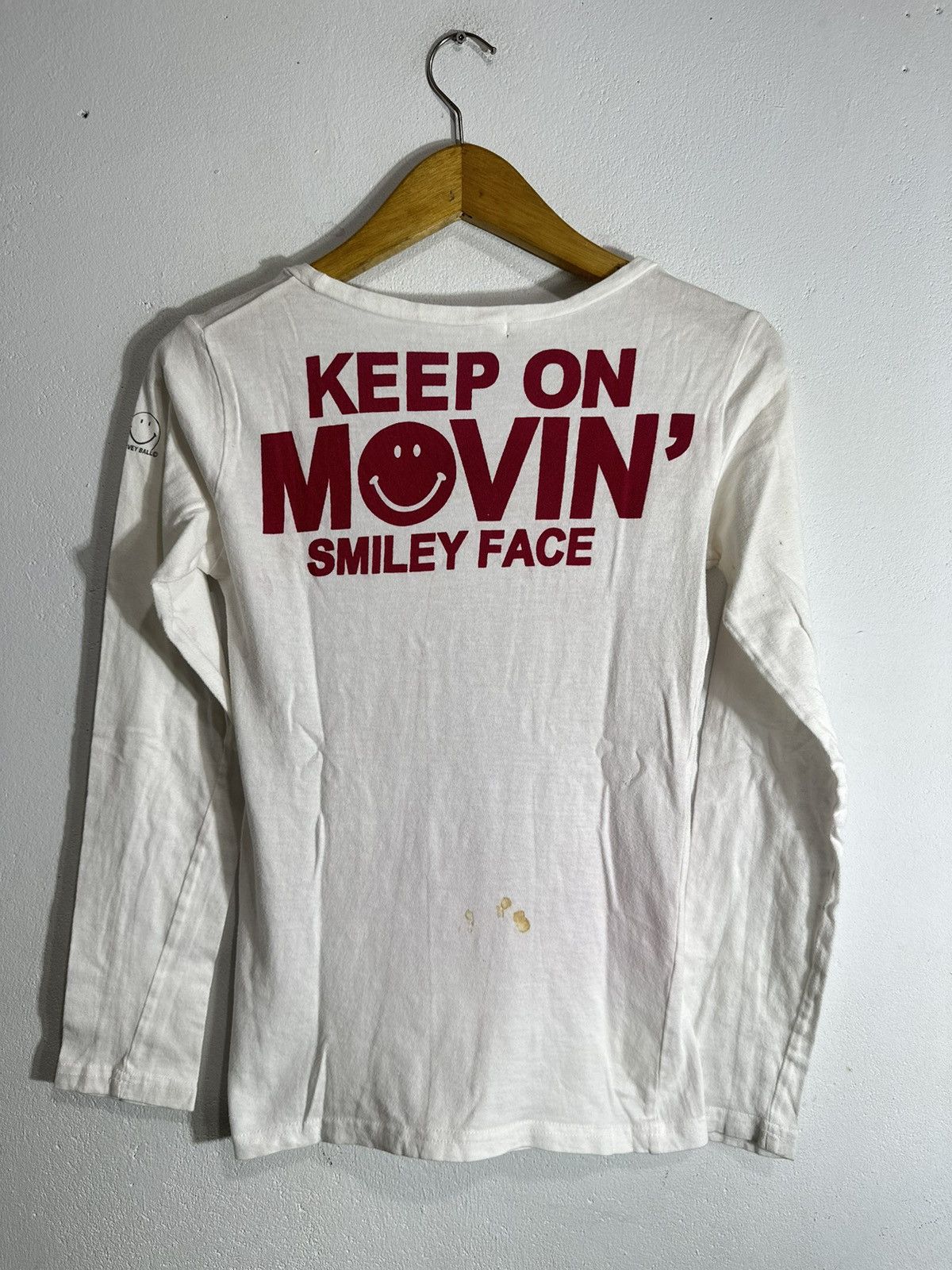 Japanese Brand Trashed KEEP ON MOVIN SMILEY FACE LONG SLEEVE TEE Size S / US 4 / IT 40 - 3 Thumbnail