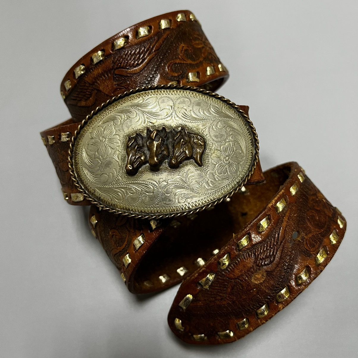 Cowboy Equipment × Japanese Brand × Vintage Leather belt vintage y2k cowboy buckle Size ONE SIZE - 2 Thumbnail