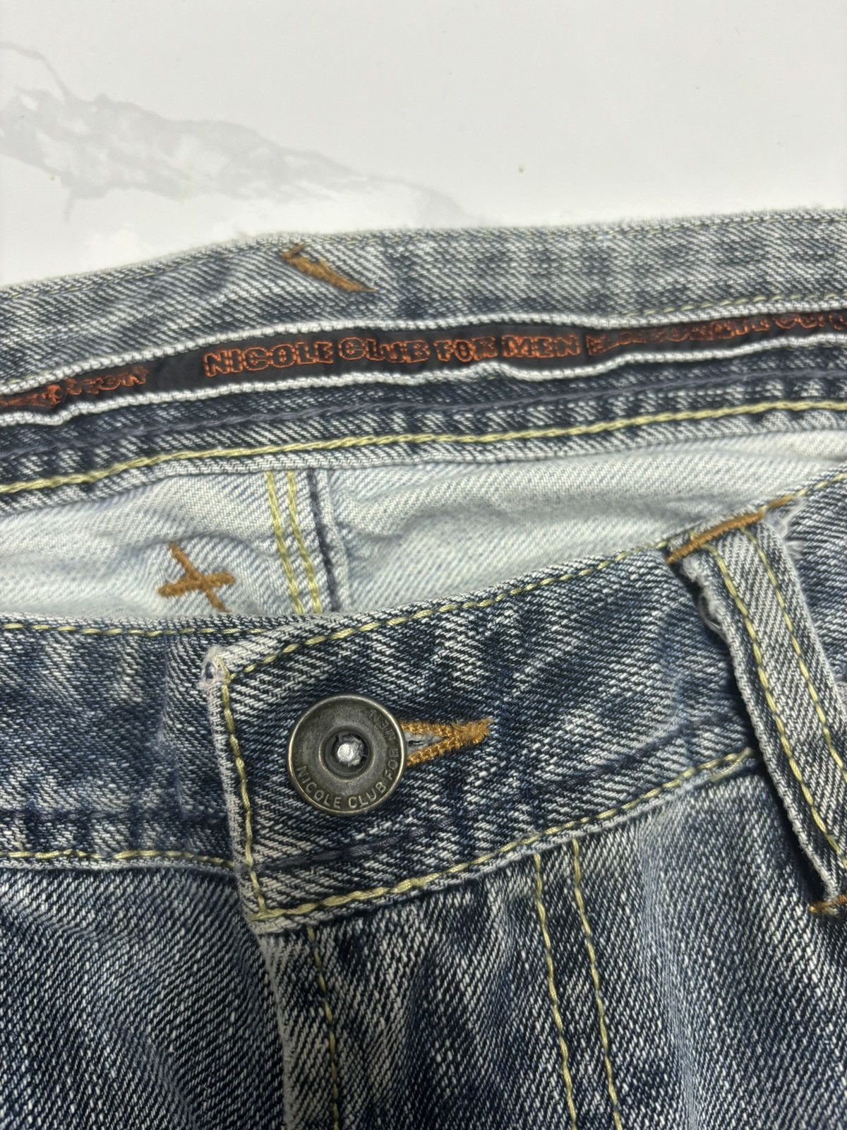 Obelisk 🔥NICOLE CLUB FOR MEN FLARE JEANS DISTRESSED DENIM Size US 32 / EU 48 - 12 Thumbnail