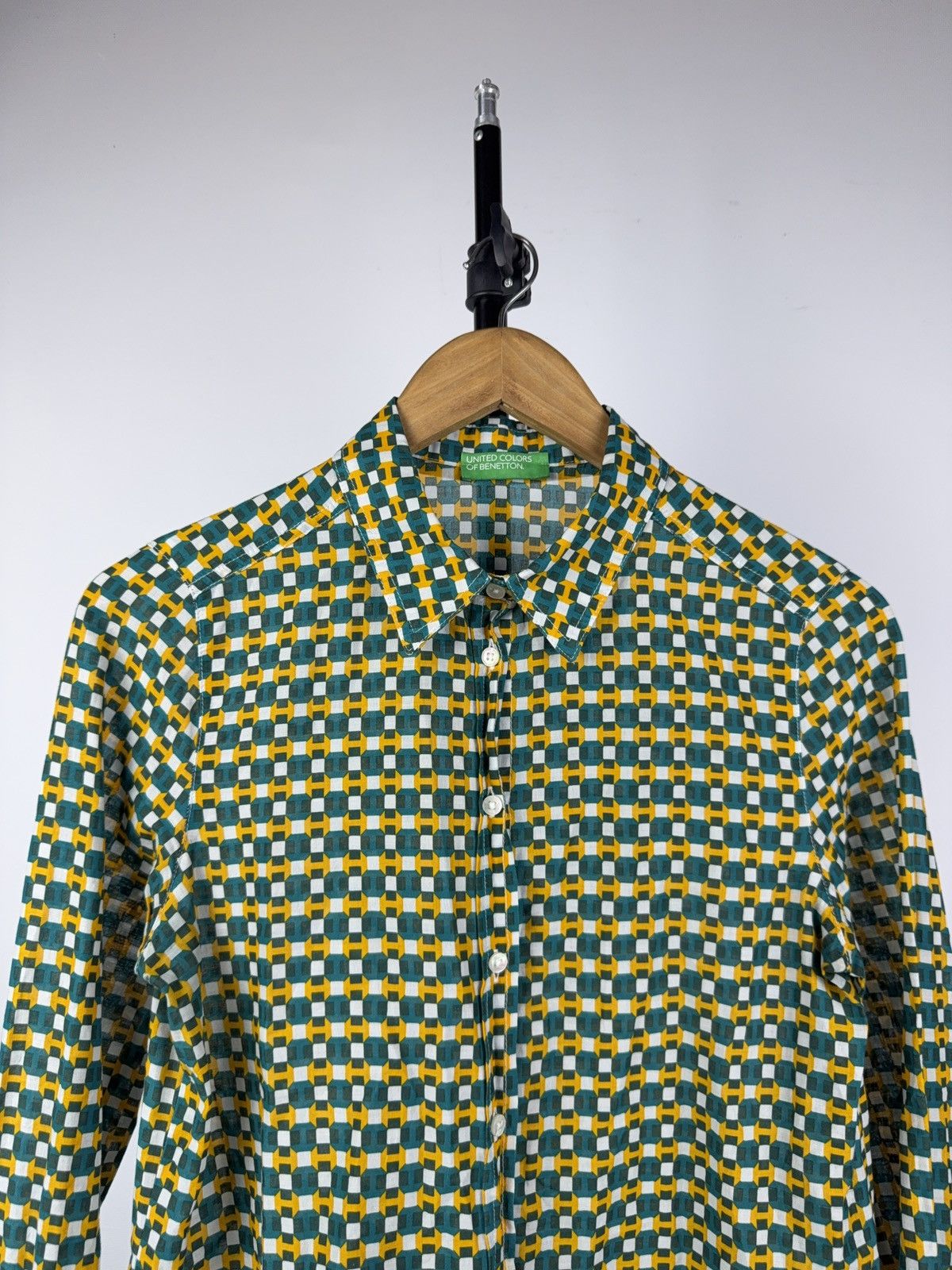 United Colors Of Benetton Vntg Retro United Colors Of Benetton Luxury Mesh Long Shirt Size M / US 6-8 / IT 42-44 - 2 Thumbnail