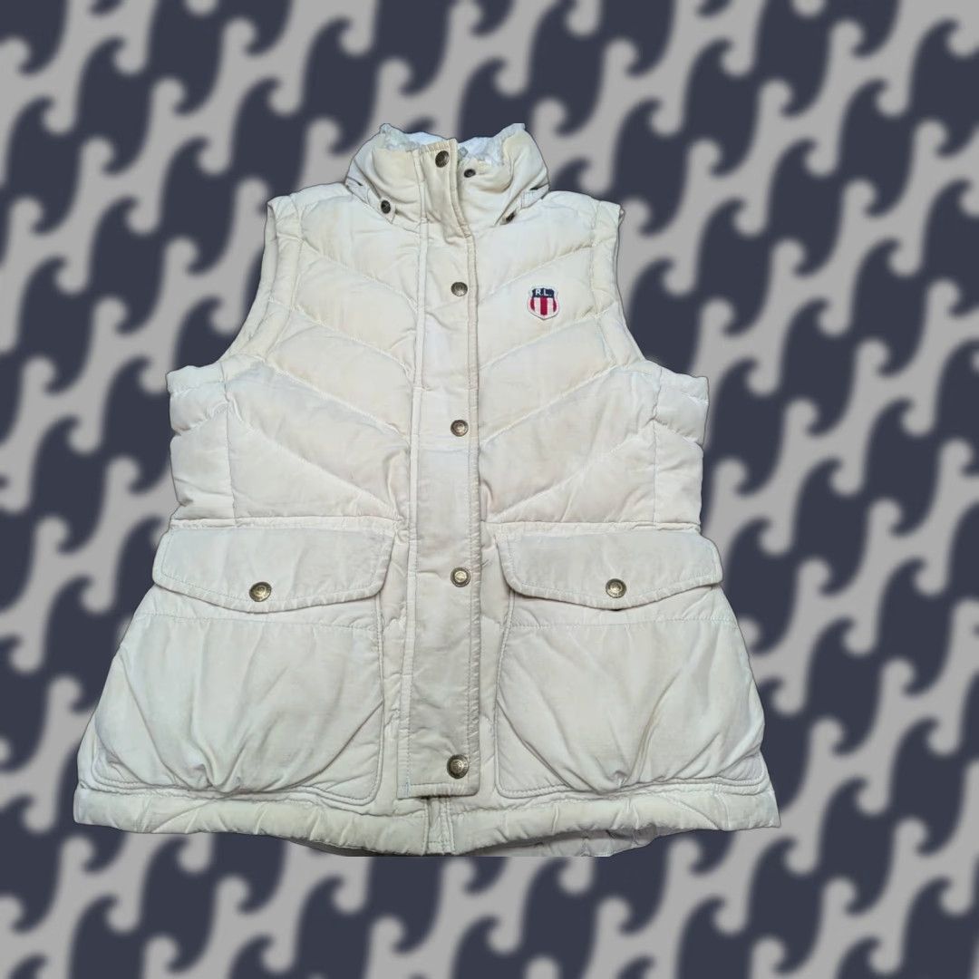 Vintage Vintage Polo Jeans Company Womens Goose Down Vest S Creamy White Gilet Polo Jeans Company Vest Down Sleeveless Button Casual Winter Womens Size 28" / US 6 / IT 42 - 1 Thumbnail