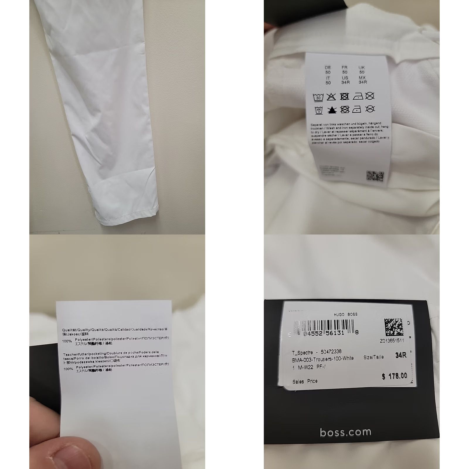 Vintage Hugo Boss Trousers Mens 34R White NWT T Spectre BMA 003 32in Classic Pants Size US 34 / EU 50 - 10 Thumbnail