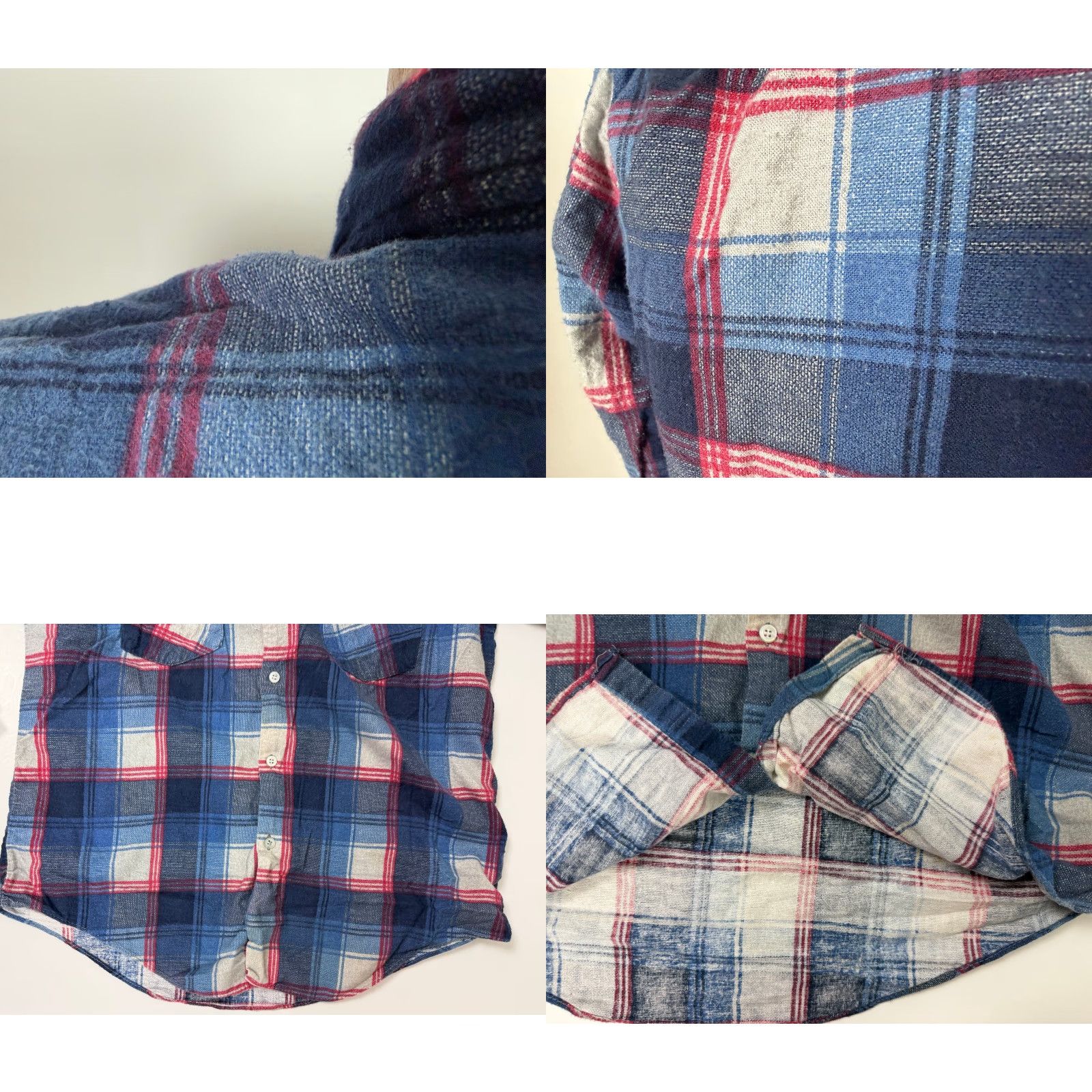 Vintage VINTAGE Bud Berma Flannel Shirt Men M Blue Plaid 70s Collar Button-Up Long Sleeve Size US M / EU 48-50 / 2 - 8 Thumbnail