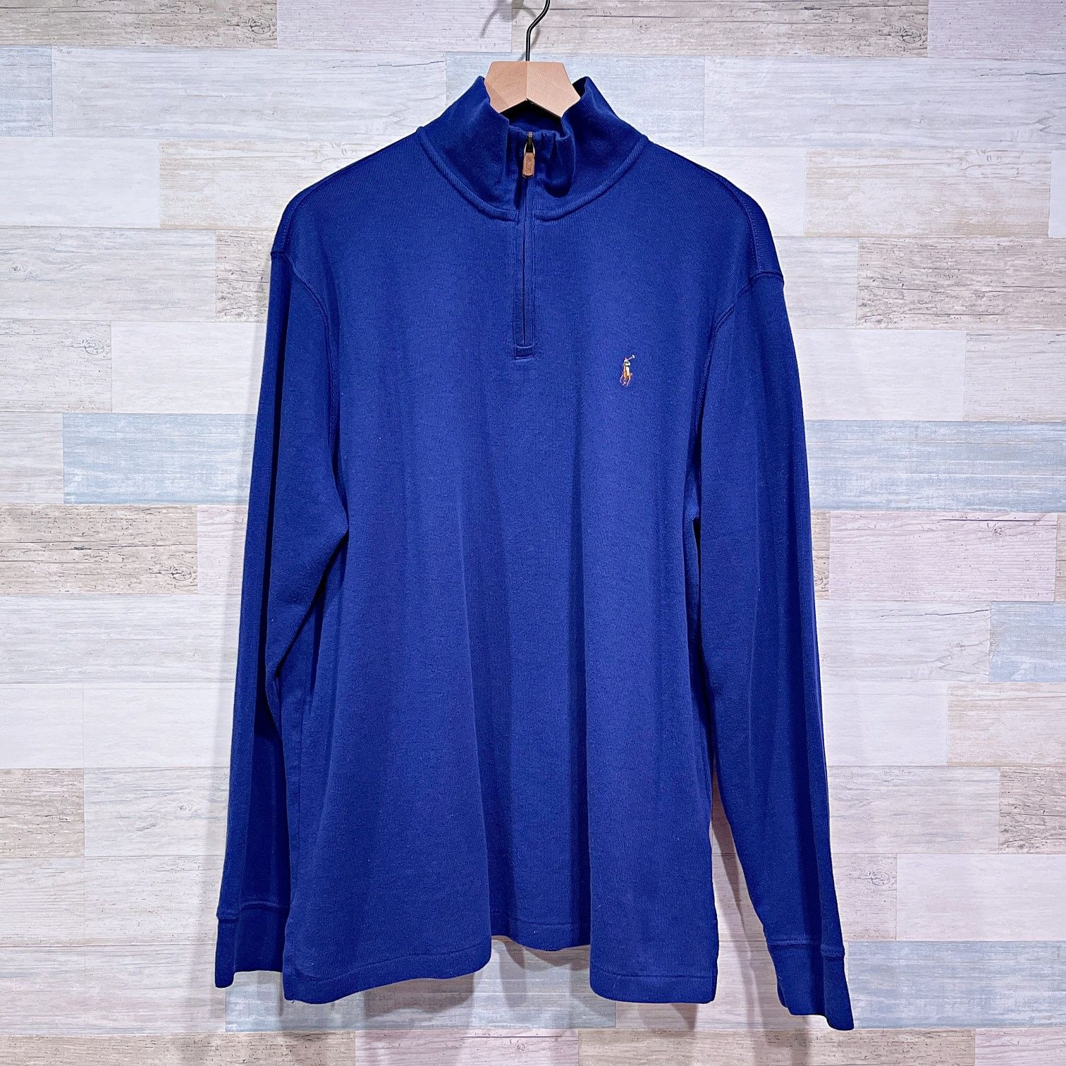 Polo Ralph Lauren POLO Ralph Lauren Estate Rib Zip Sweater Blue Cotton Mens L Size US L / EU 52-54 / 3 - 1 Thumbnail