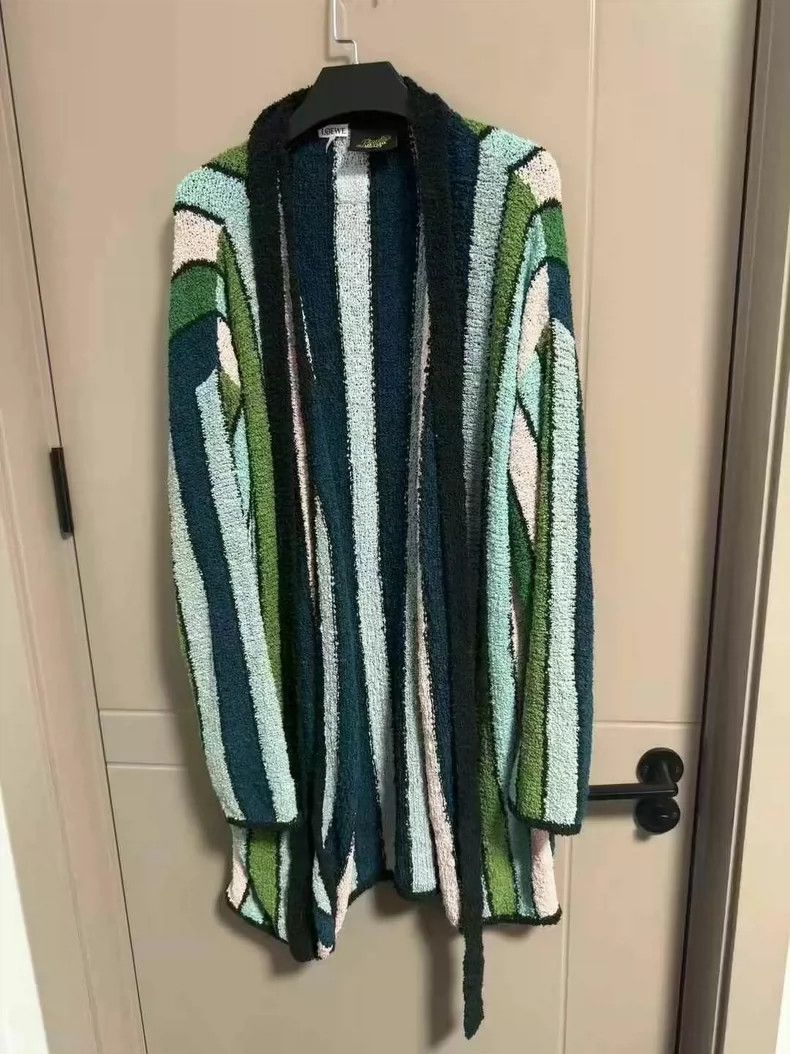 Loewe loewe Striped ribbed cardigan knit sweater 2506-Nextarrow Size US M / EU 48-50 / 2 - 1 Thumbnail