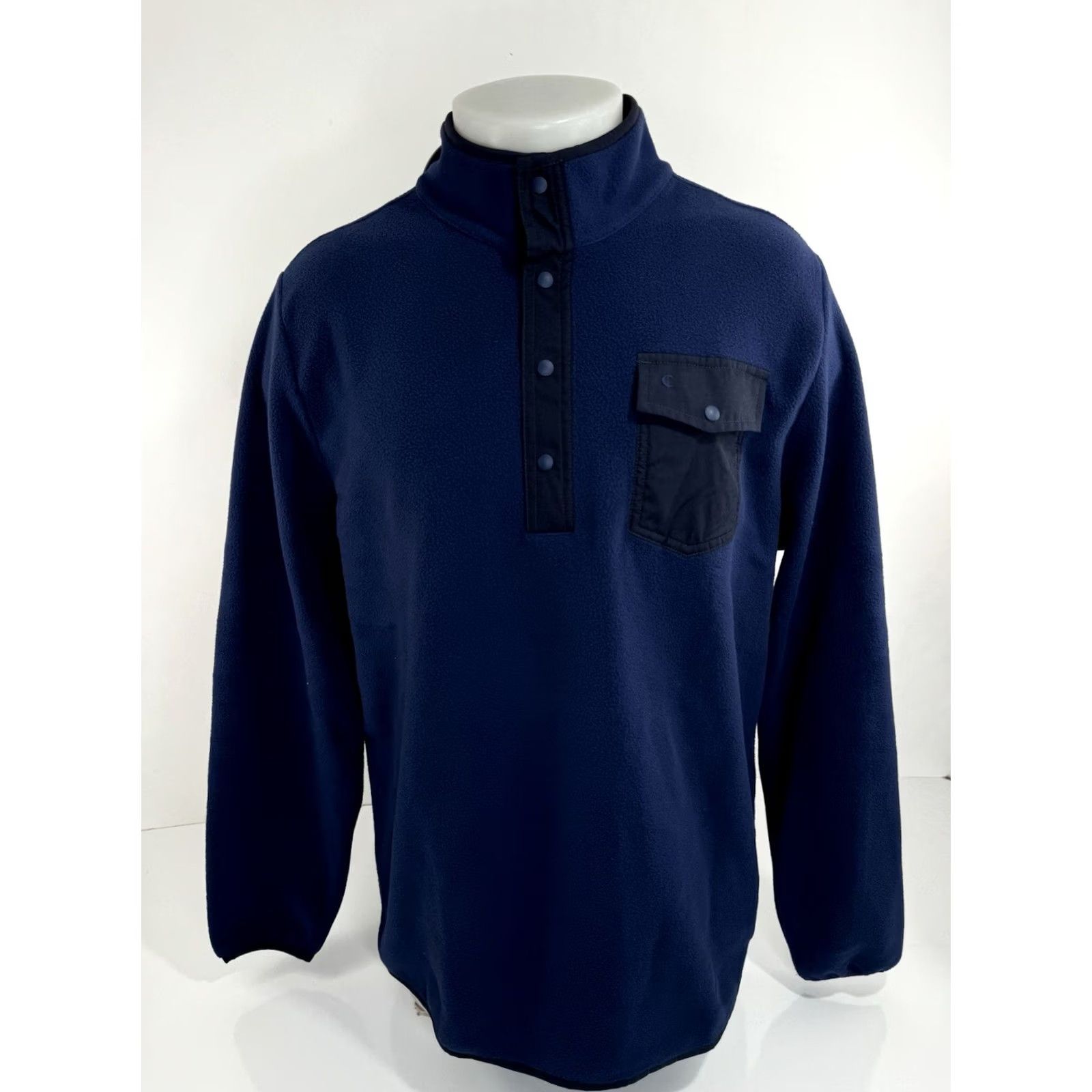 Logo 7 CRIQUET Austin - NEW w TAG - Fleece Pullover Jacket Snap Embroidered Logo L Blue Mens Regular Size XS to XL? Size US L / EU 52-54 / 3 - 2 Thumbnail