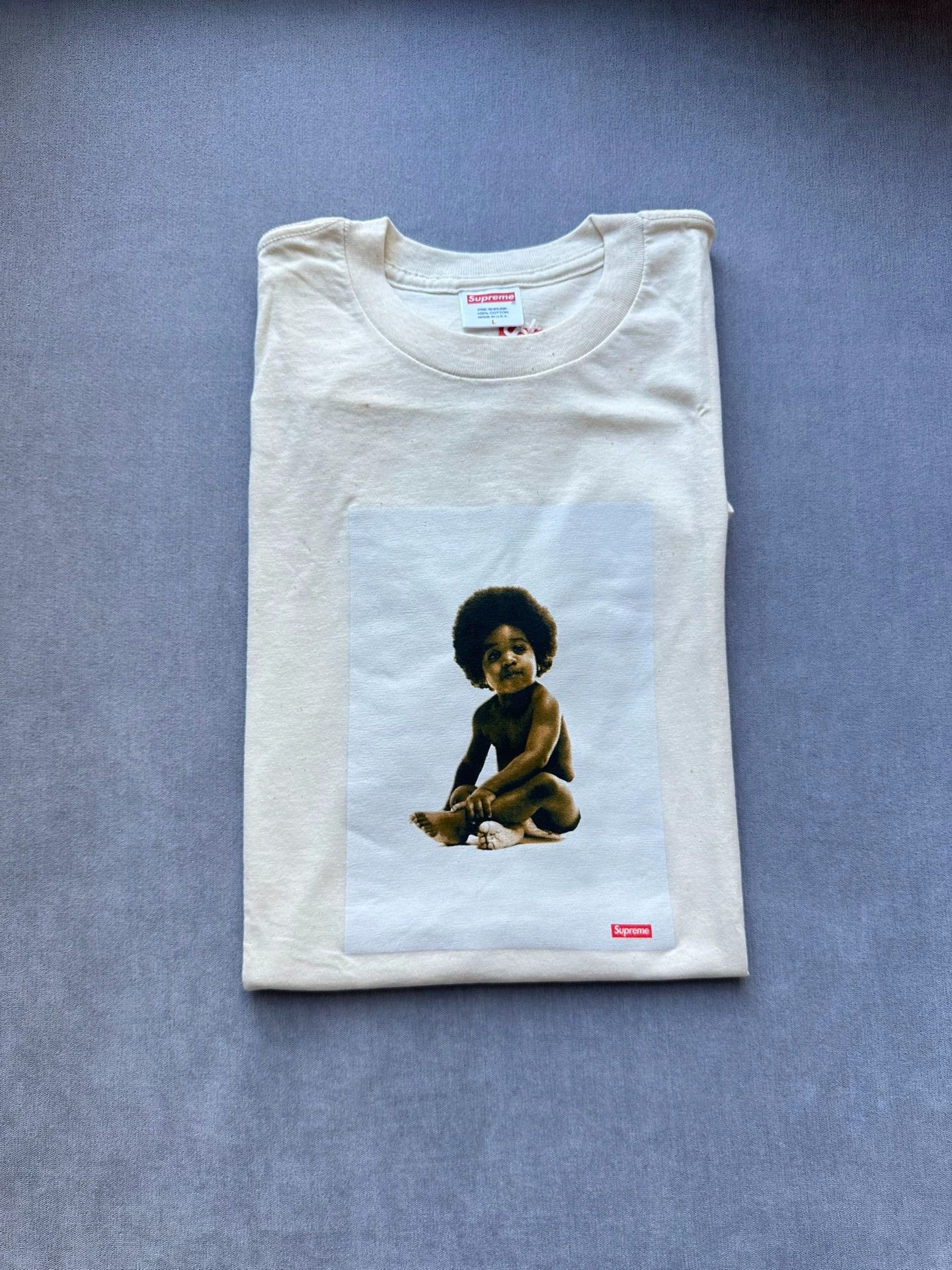 Supreme Supreme 12SS Biggie Portrait Tee Beige L (New) Size US L / EU 52-54 / 3 - 1 Thumbnail