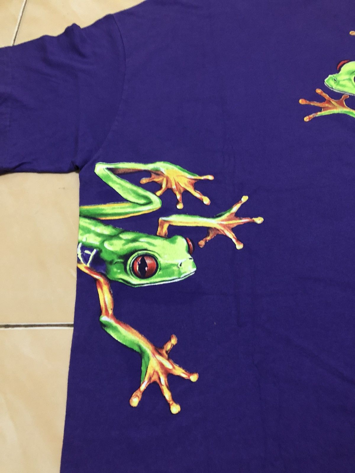 Hanes × Vintage Vintage 80s Harlequin Nature Graphics FROG t-shirt Size US XL / EU 56 / 4 - 5 Thumbnail