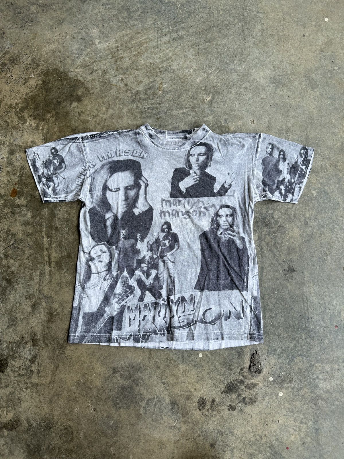 Marilyn Manson *RARE* VINTAGE MARILYN MANSON AOP METAL BAND TEE Size US M / EU 48-50 / 2 - 1 Thumbnail