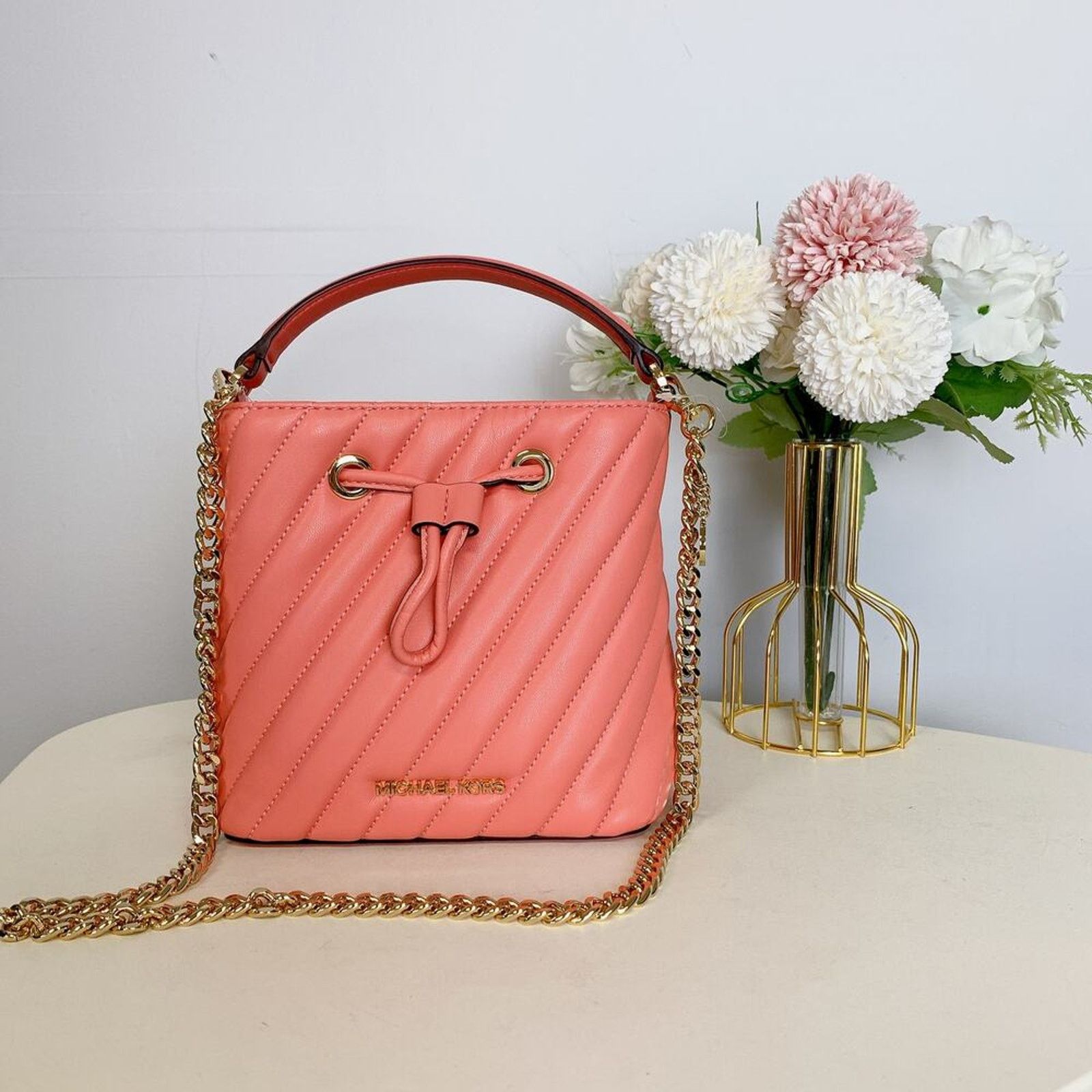 Michael Kors Michael Kors 35T0GU2C0U Suri Small Quilted xbody GRAPEFRUIT Size ONE SIZE - 4 Thumbnail