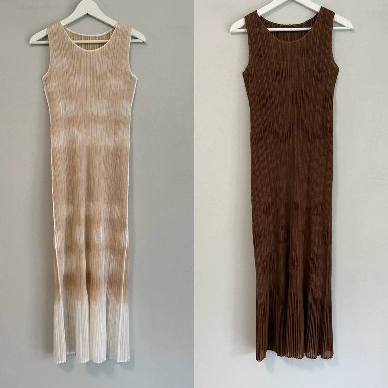 Issey Miyake Issey Miyake size:4 Brown embossed dress Size XS / US 0-2 / IT 36-38 - 1 Thumbnail
